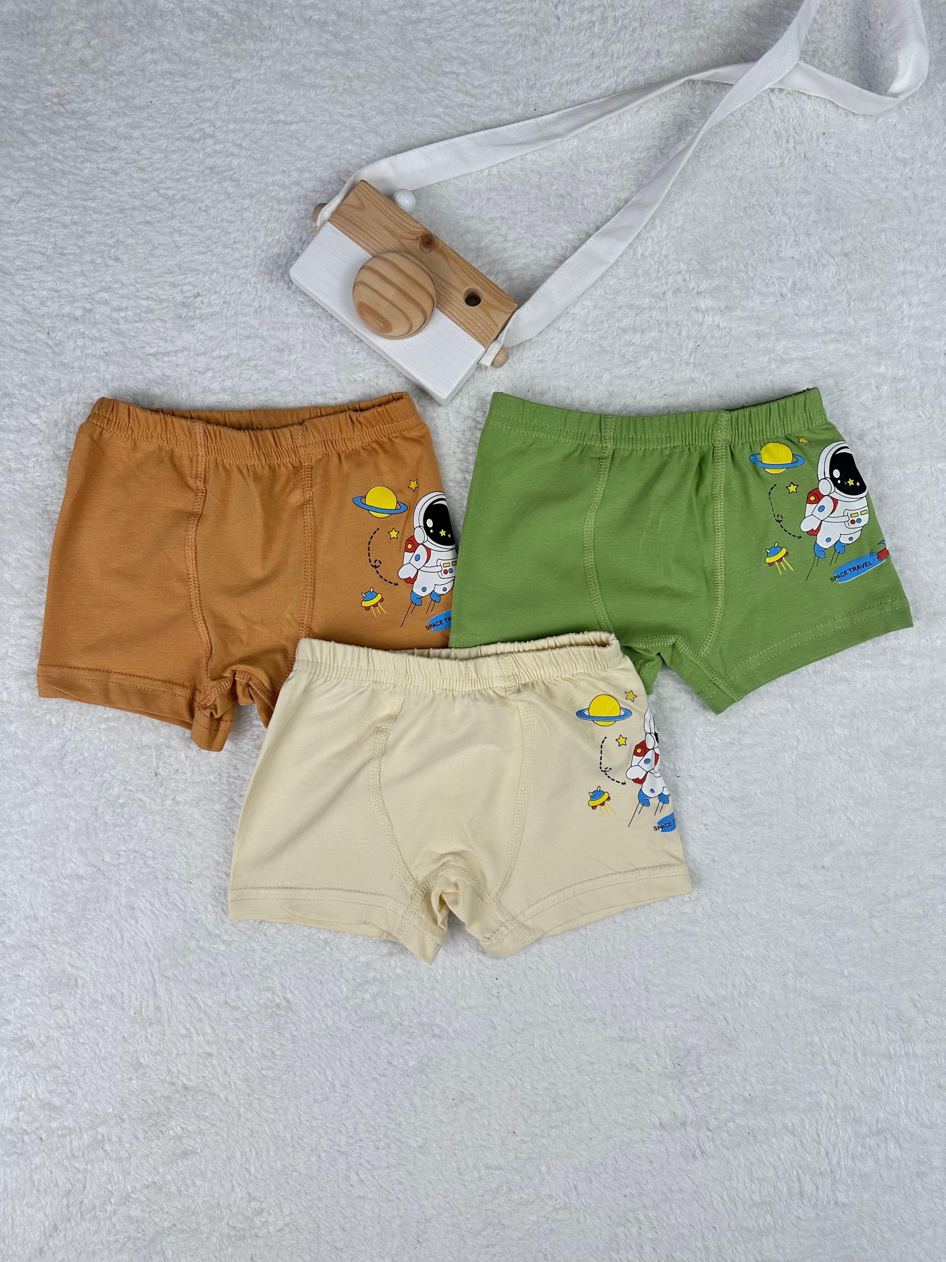 MinyKids Astronot Desen Erkek Çocuk 3'lü Boxer Set