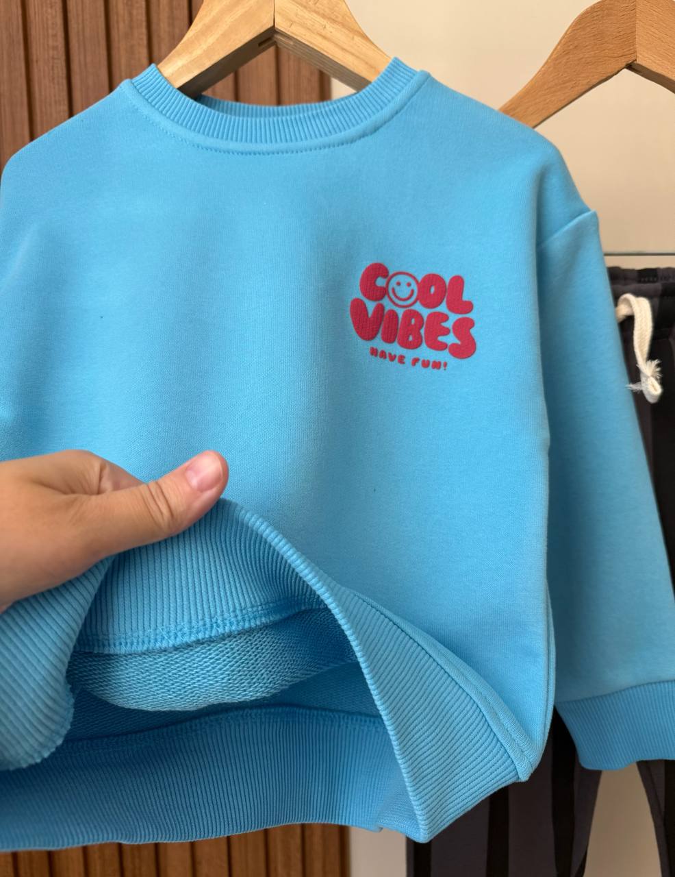 Cool Vibes Desen Mavi %100 Pamuk Çizgili Erkek Çocuk Alt Üst Takım