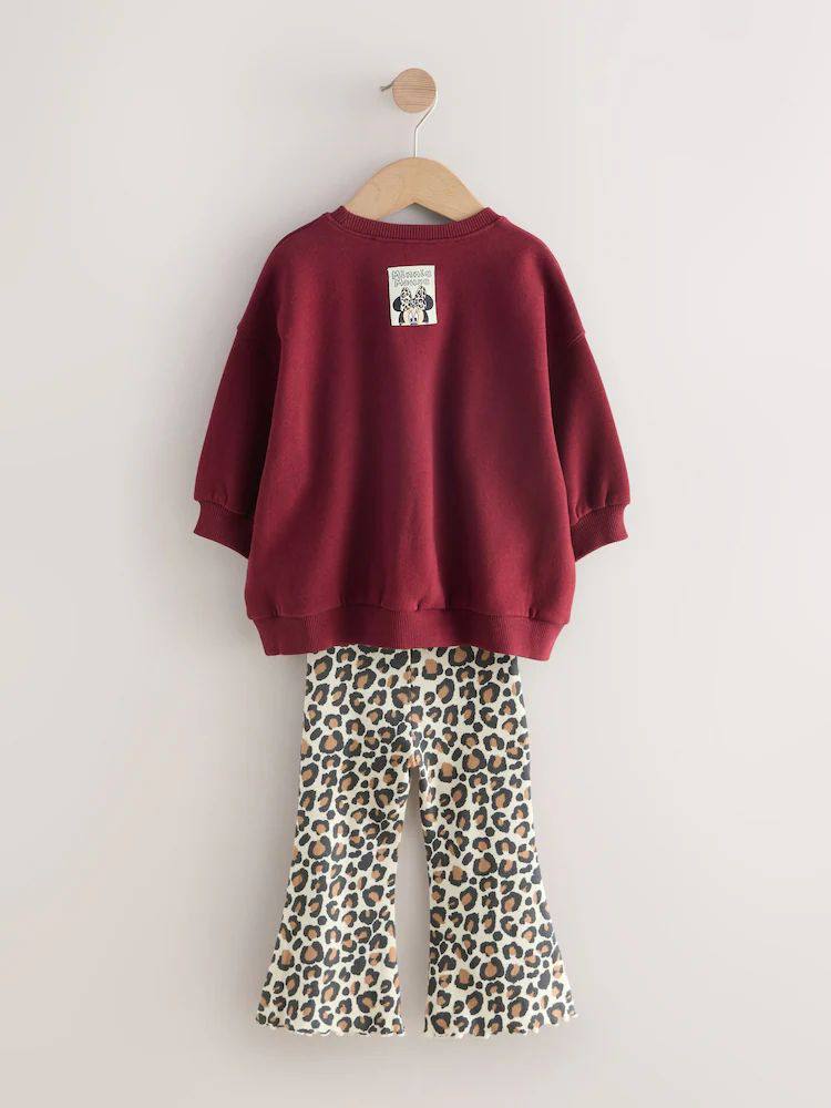 Minnie Mouse Desen Bordo Fitilli Taytlı %100 Pamuk Alt Üst Takım