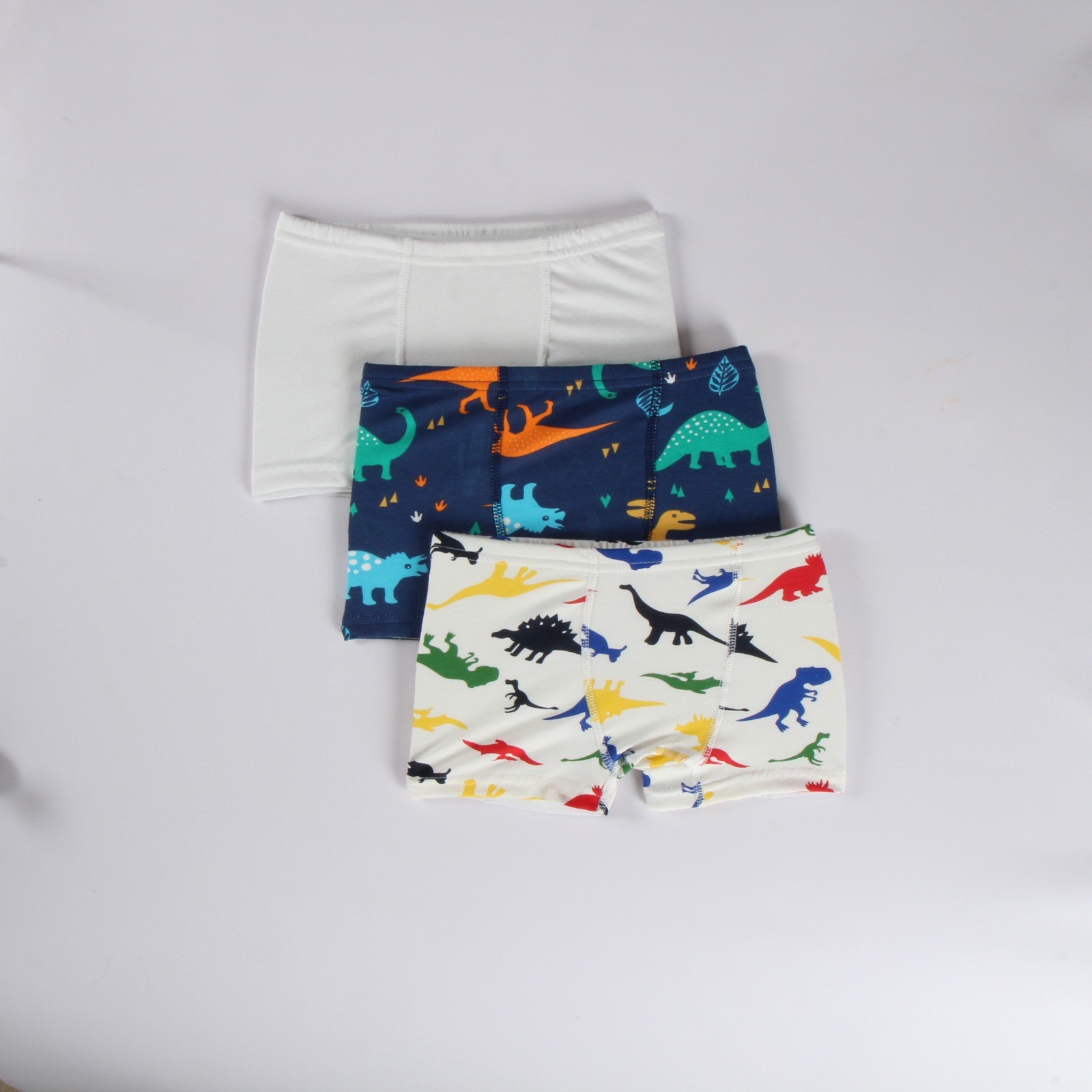 MinyKids Renkli Dinozor Desenli 3'lü Boxer Set