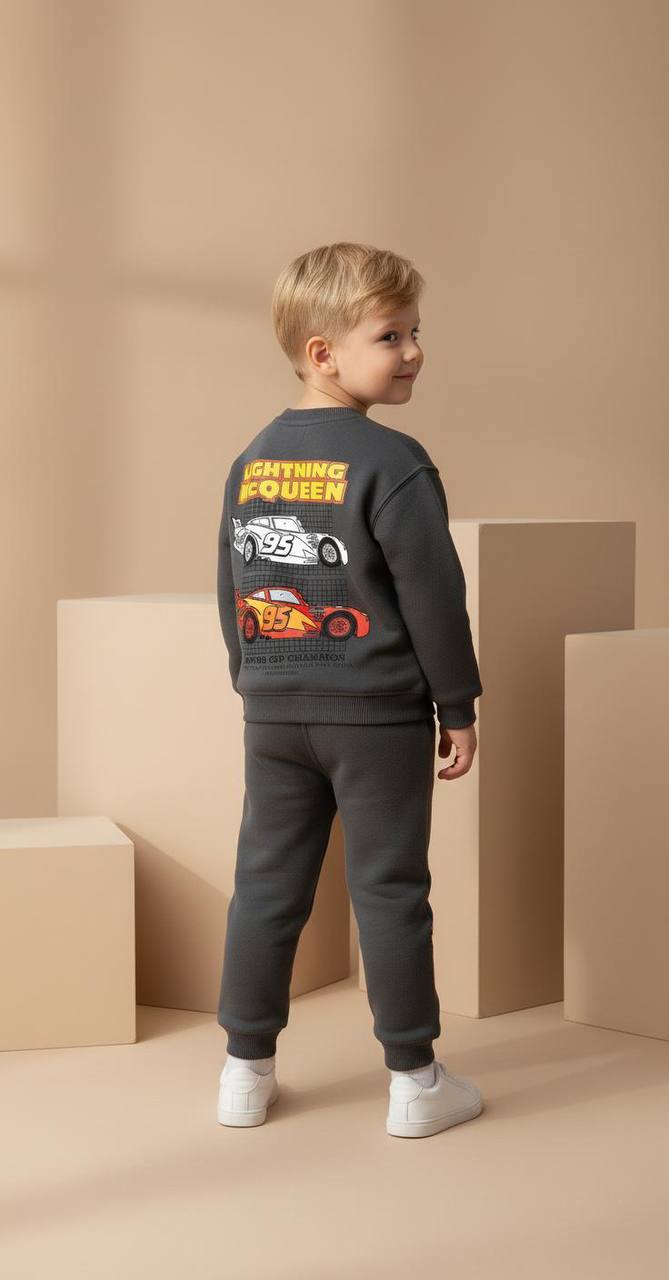 Mcqueen Desen Füme Renk %100 Pamuk Erkek Çocuk Alt Üst Takım