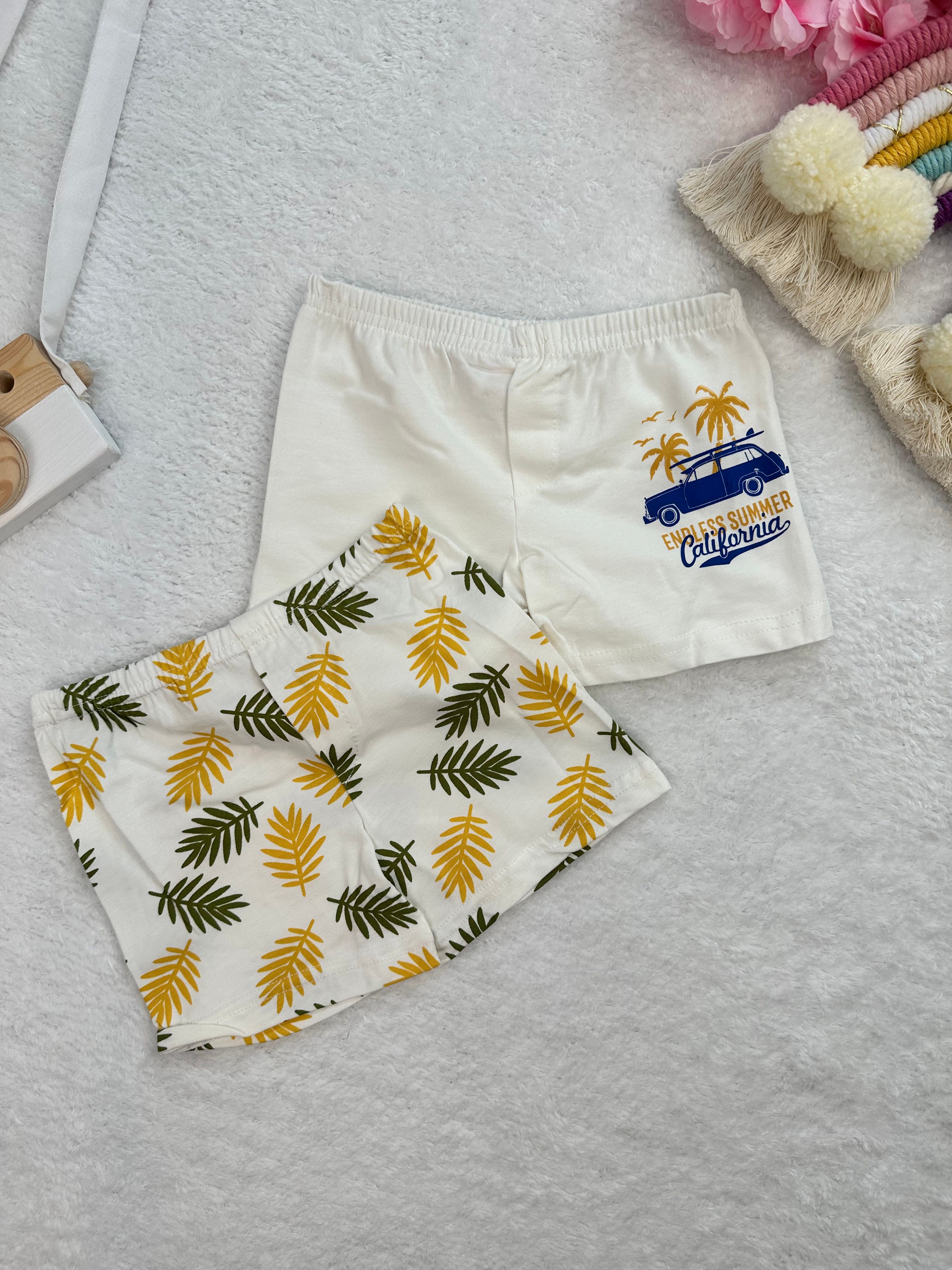MinyKids Yaz Desenli 2'li Boxer Set