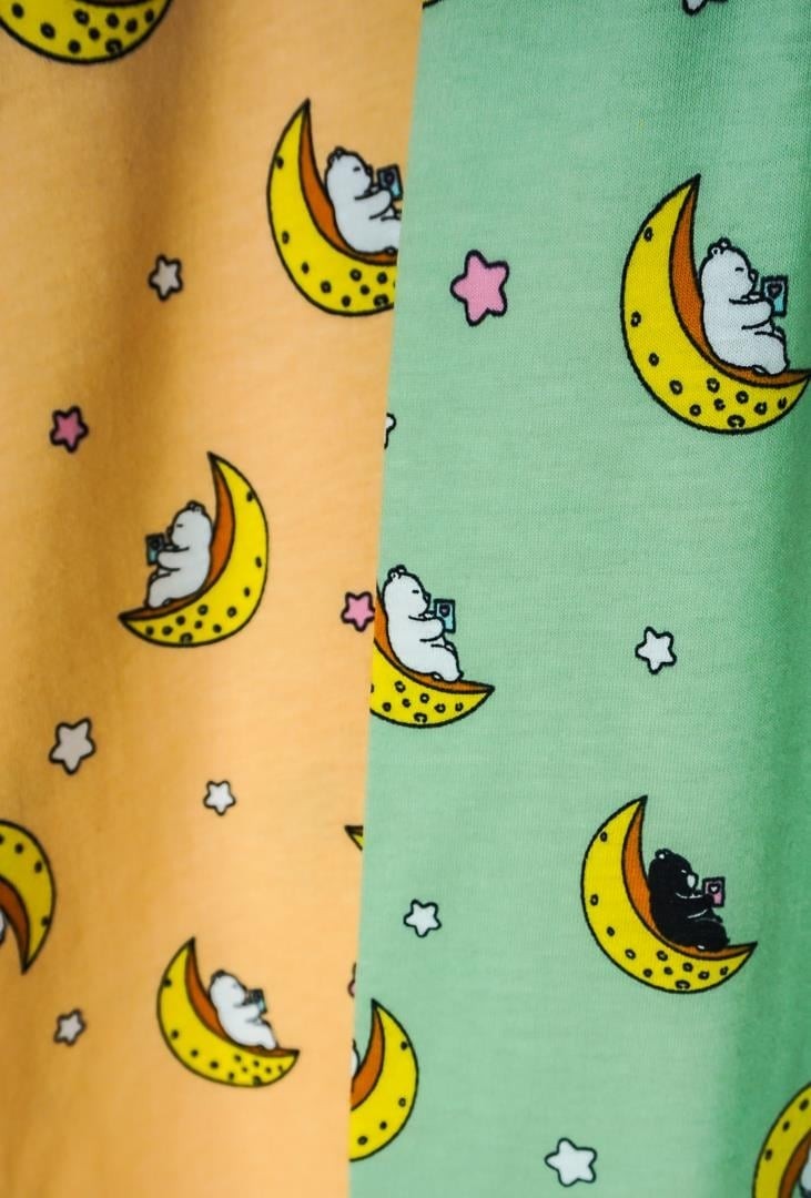 MinyKids Ayıcık Desenli Yeşil Pijama Takımı
