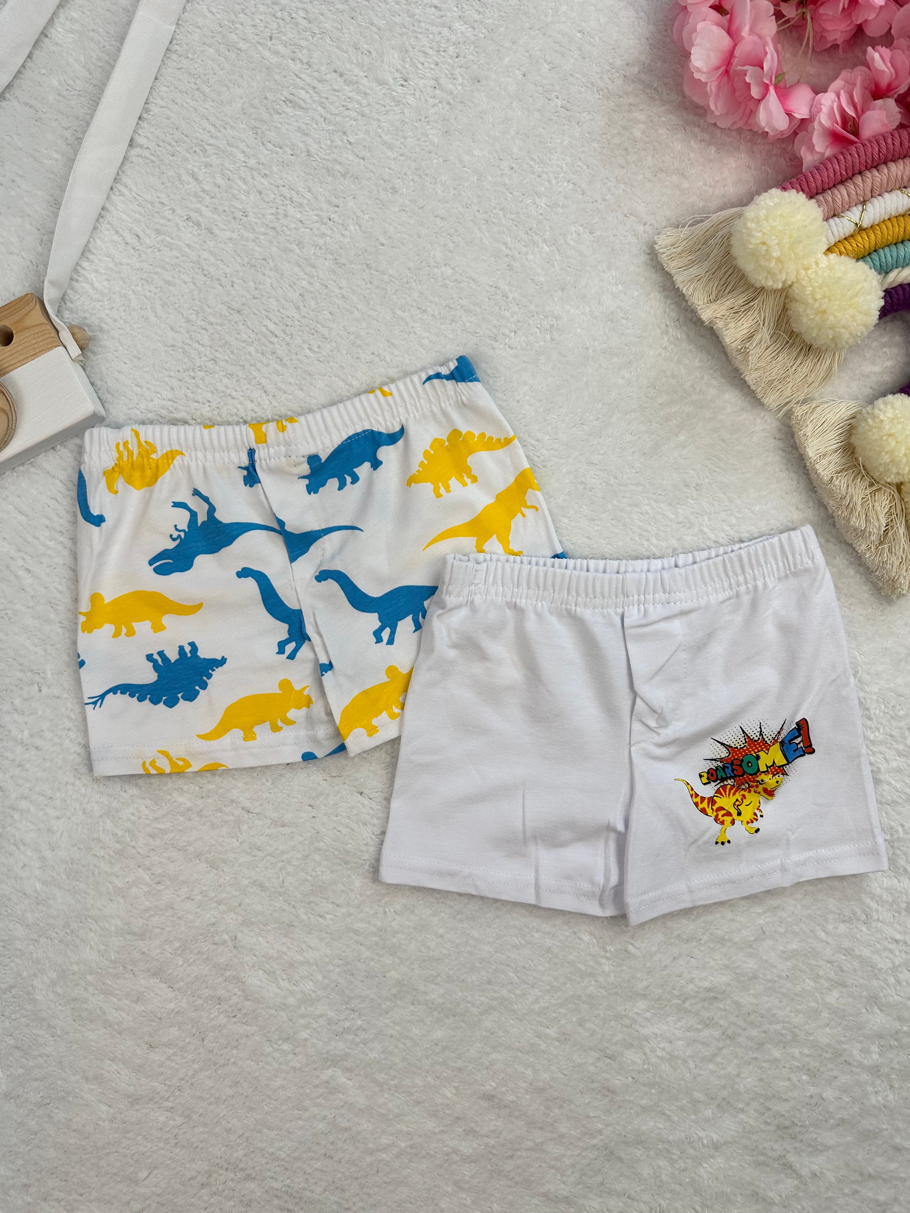 MinyKids Dinozor Desenli 2'li Boxer Set