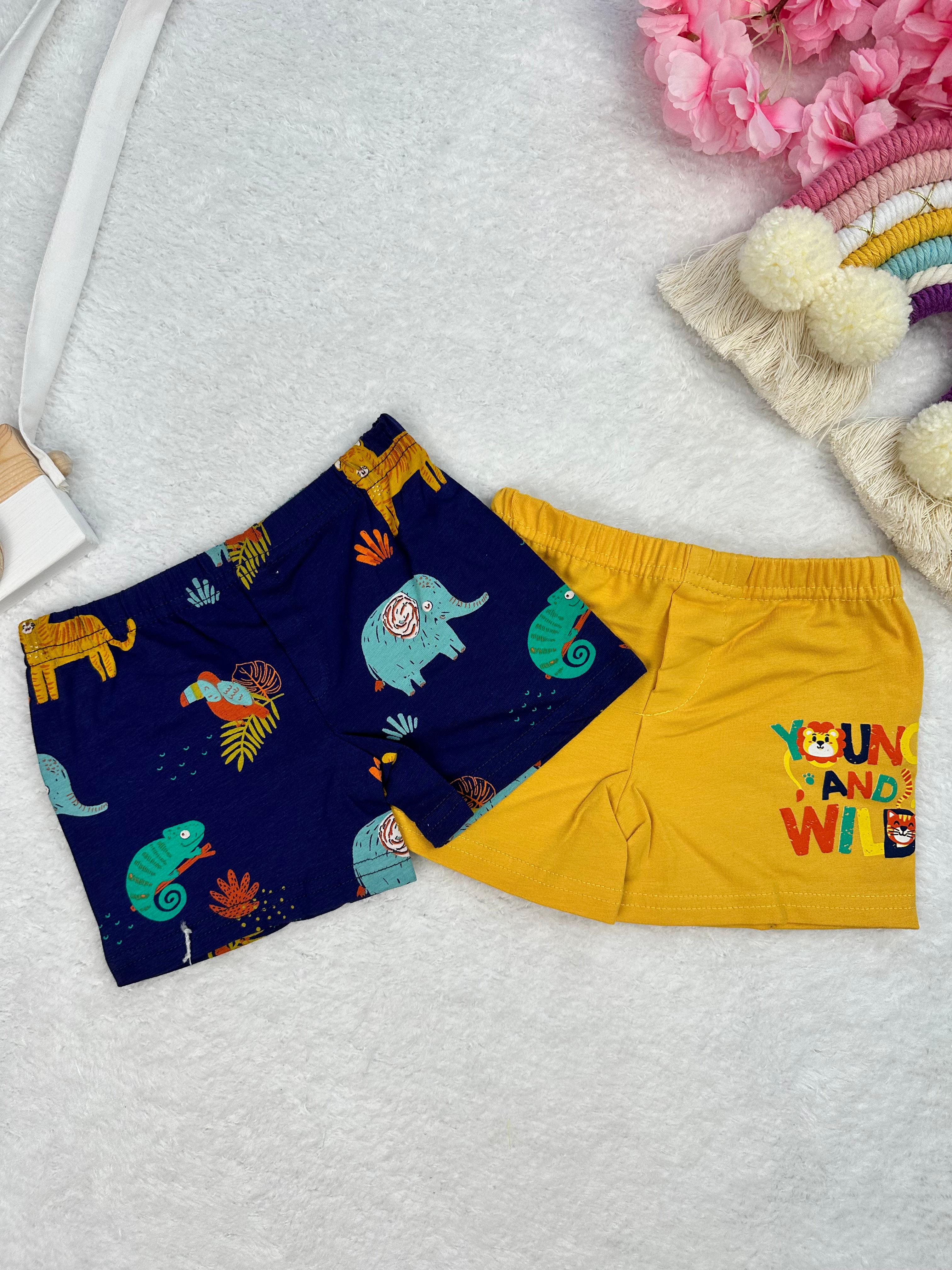 MinyKids Hayvan Desenli 2'li Boxer Set