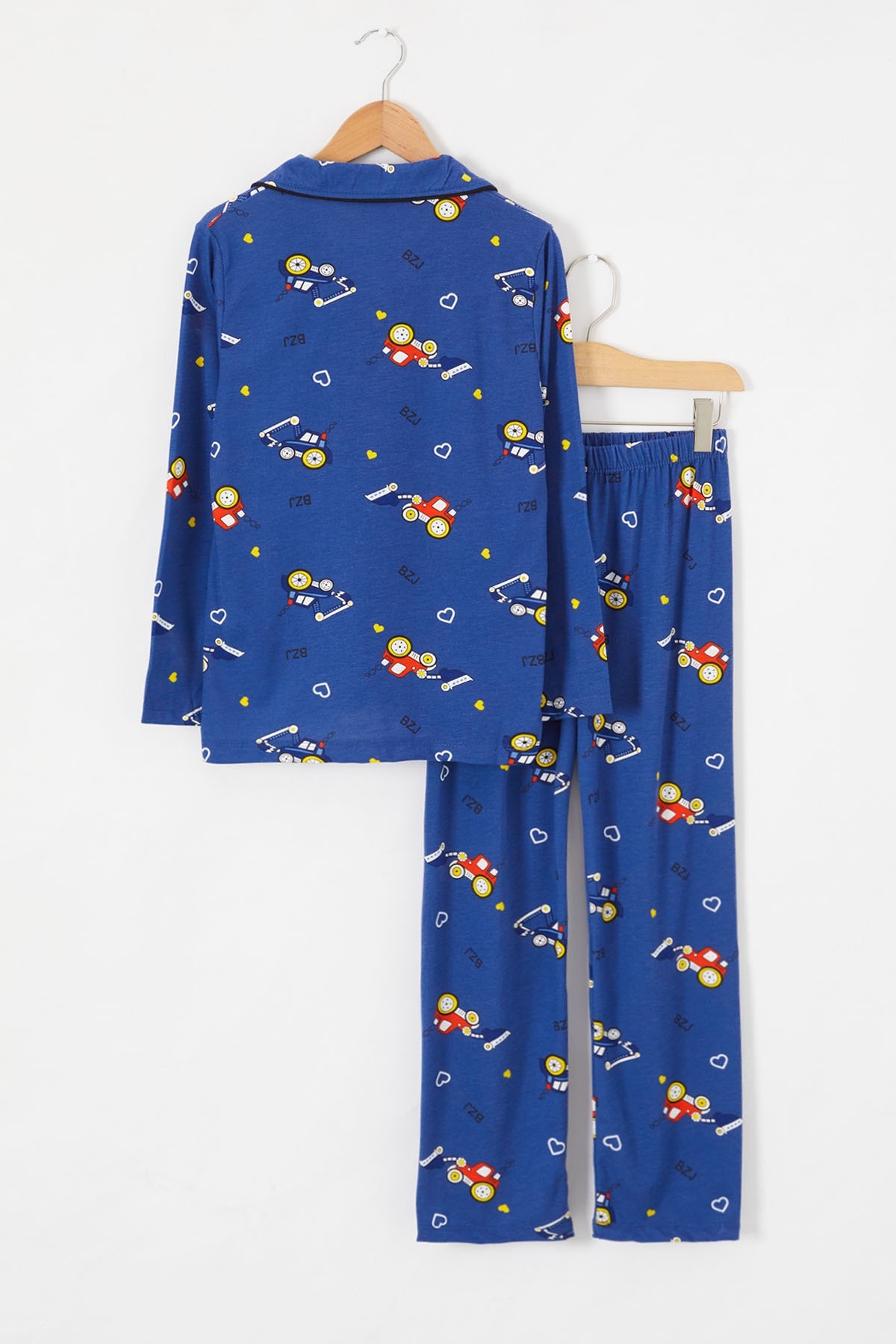 MinyKids Araba Desen Lacivert Erkek Çocuk Pijama Takım