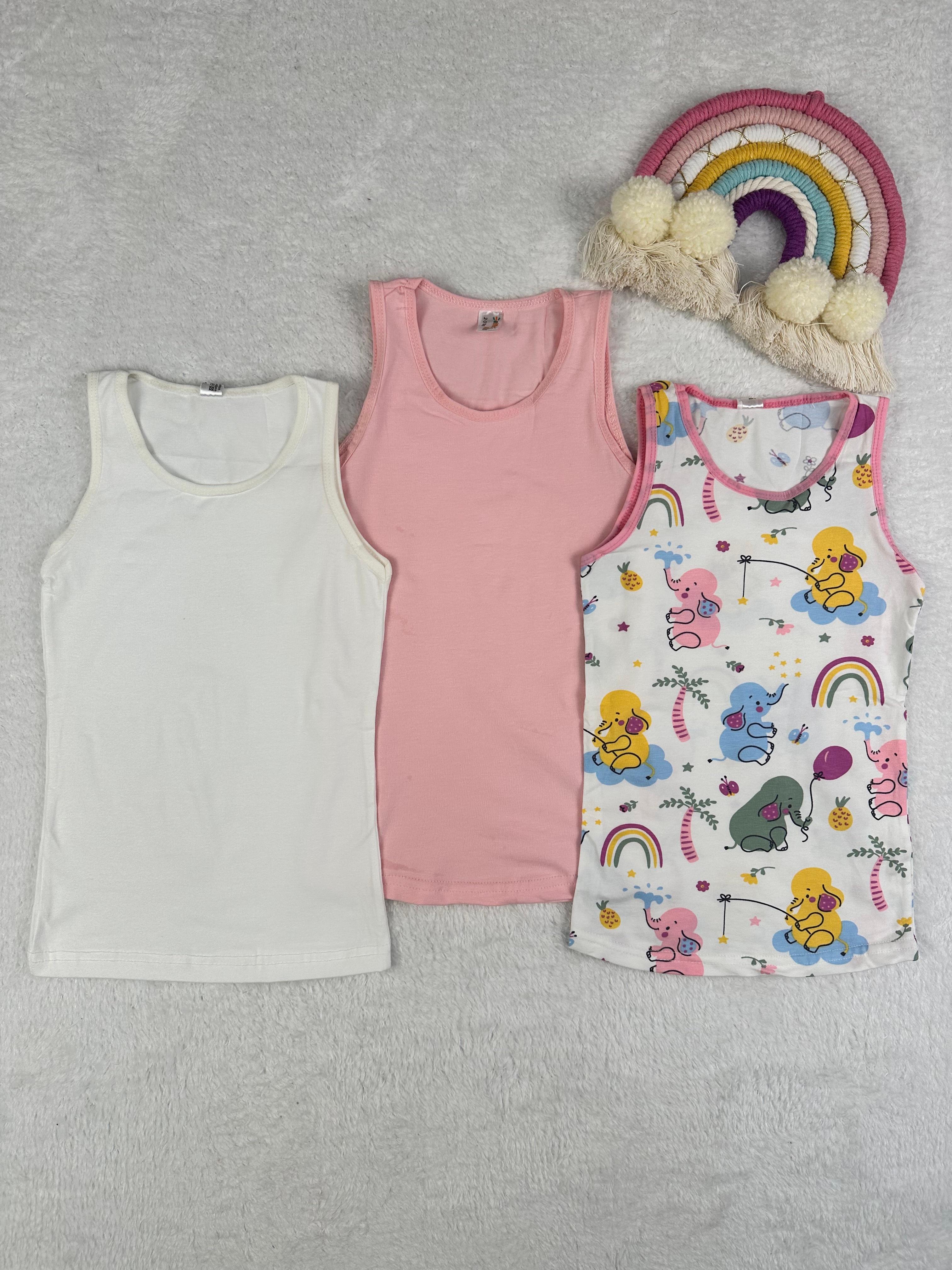 MinyKids Fil Desenli 3'lü Çocuk Atlet Set