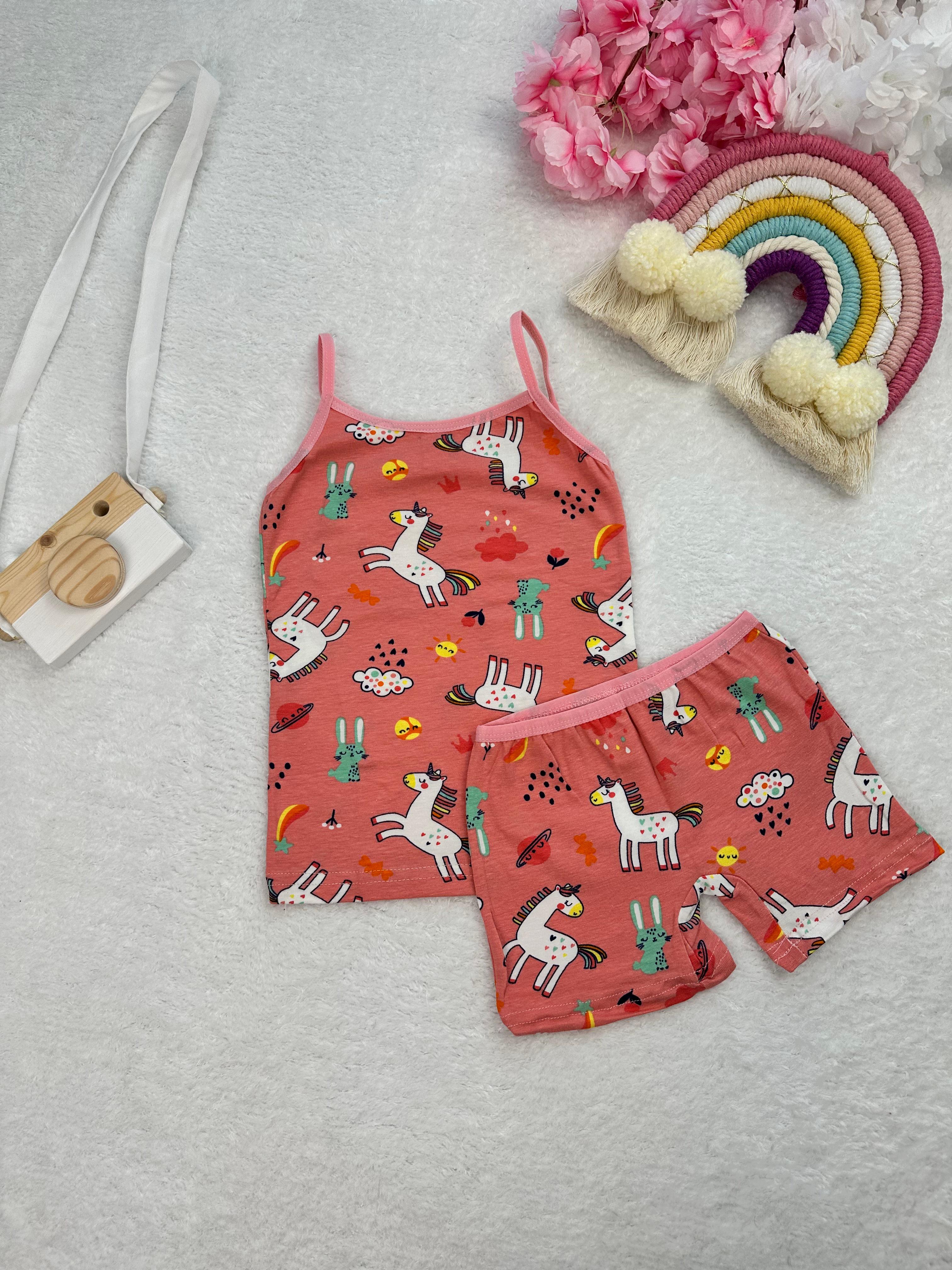 MinyKids Unicorn Desenli Atlet Boxer Takım