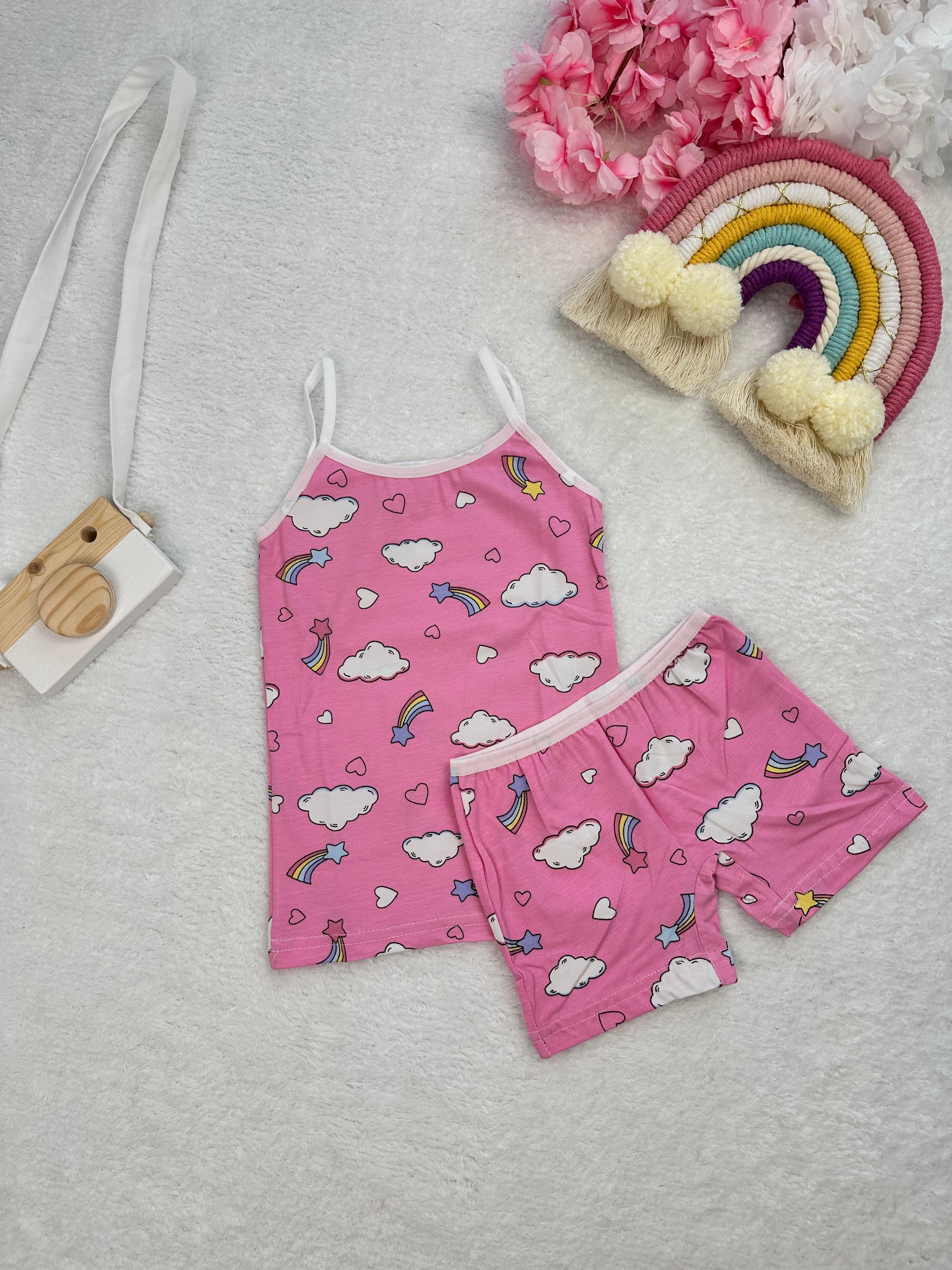 MinyKids Gökkuşağı Desenli Atlet Boxer Takım