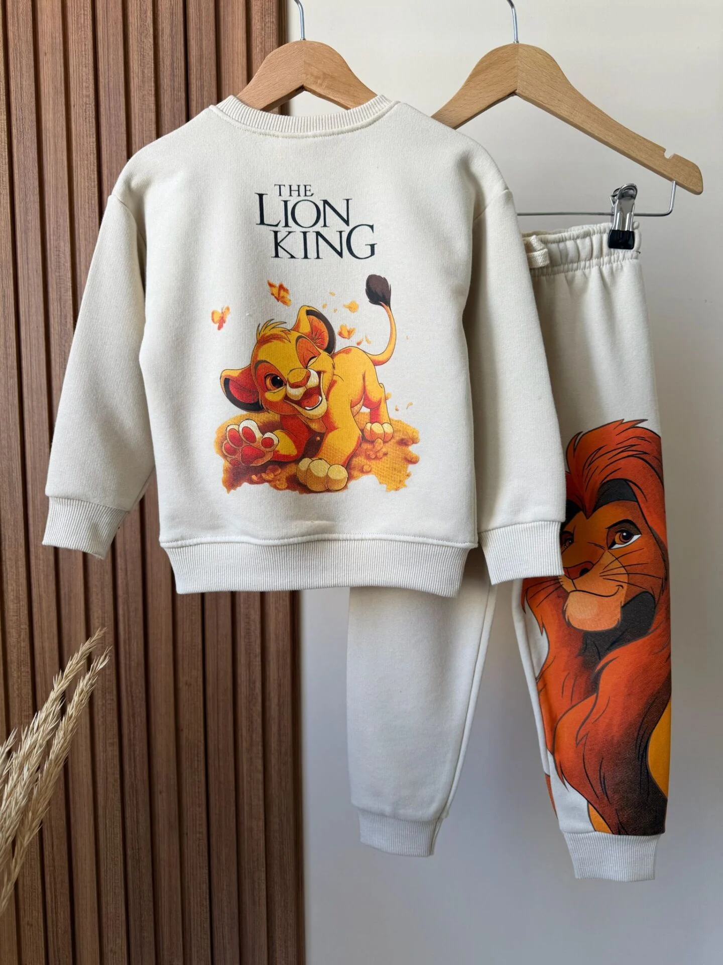 Lion King Desen Krem %100 Pamuk Erkek Çocuk Alt Üst Takım