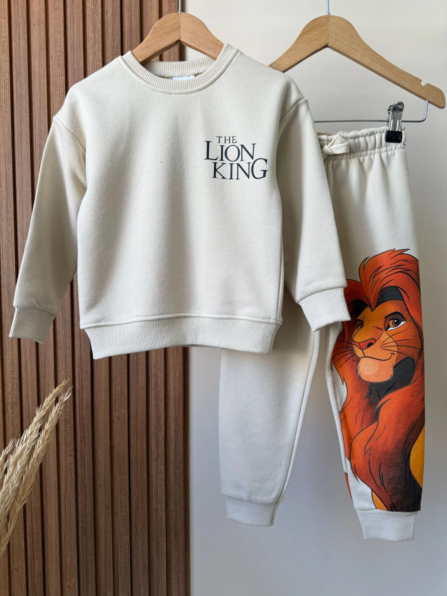 Lion King Desen Krem %100 Pamuk Erkek Çocuk Alt Üst Takım