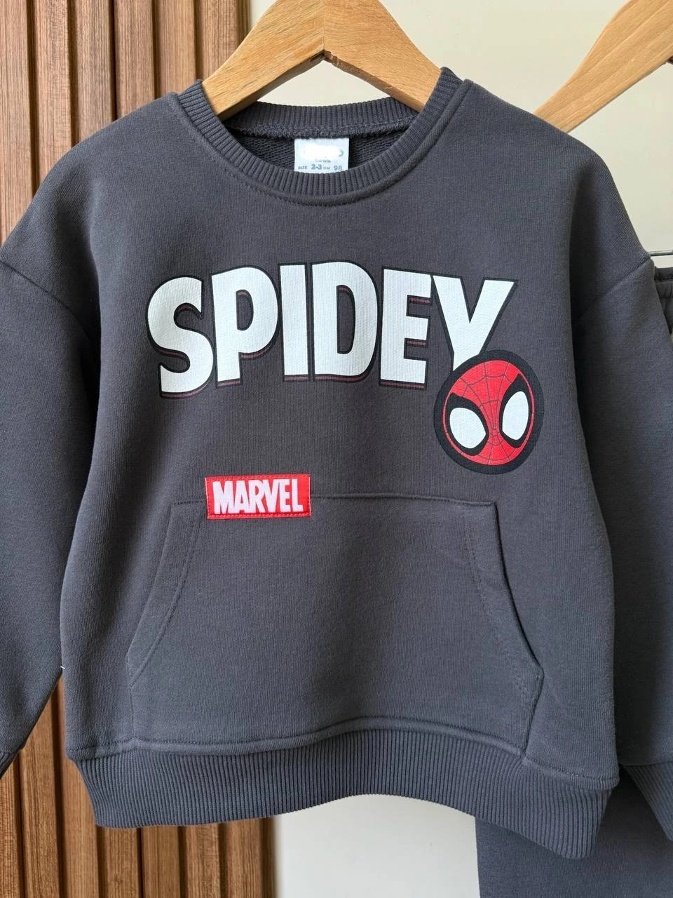 Örümcek Adam Desen Füme %100 Pamuk Erkek Çocuk Alt Üst Takım