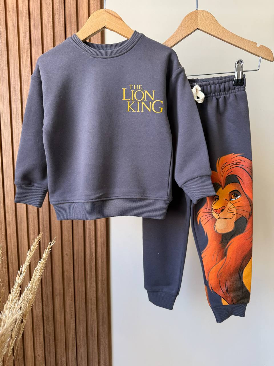 Lion King Desen Füme %100 Pamuk Erkek Çocuk Alt Üst Takım