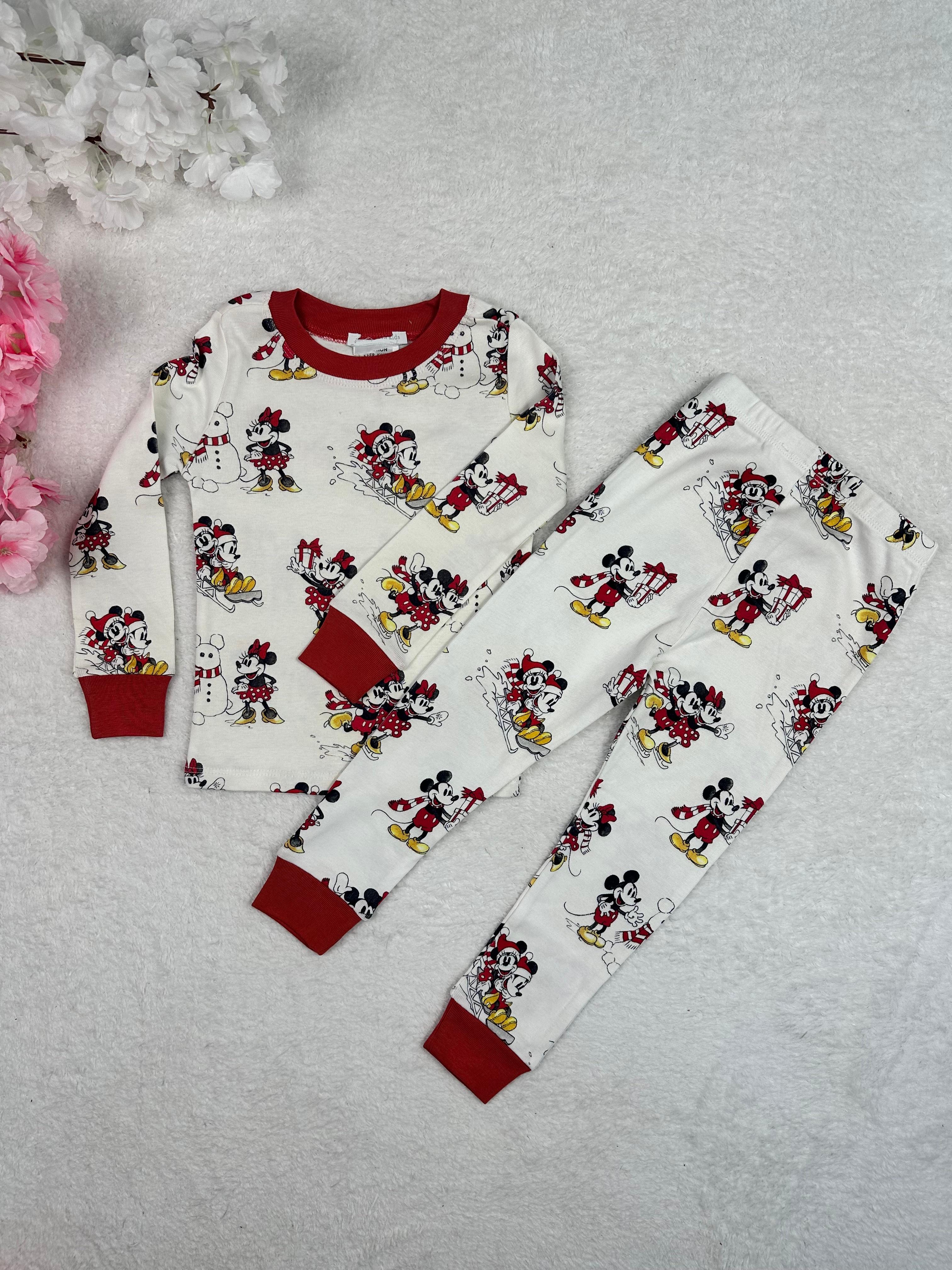 MinyKids Orj. PBK Mickey Mouse Yılbaşı Desen Unisex Pijama Takım