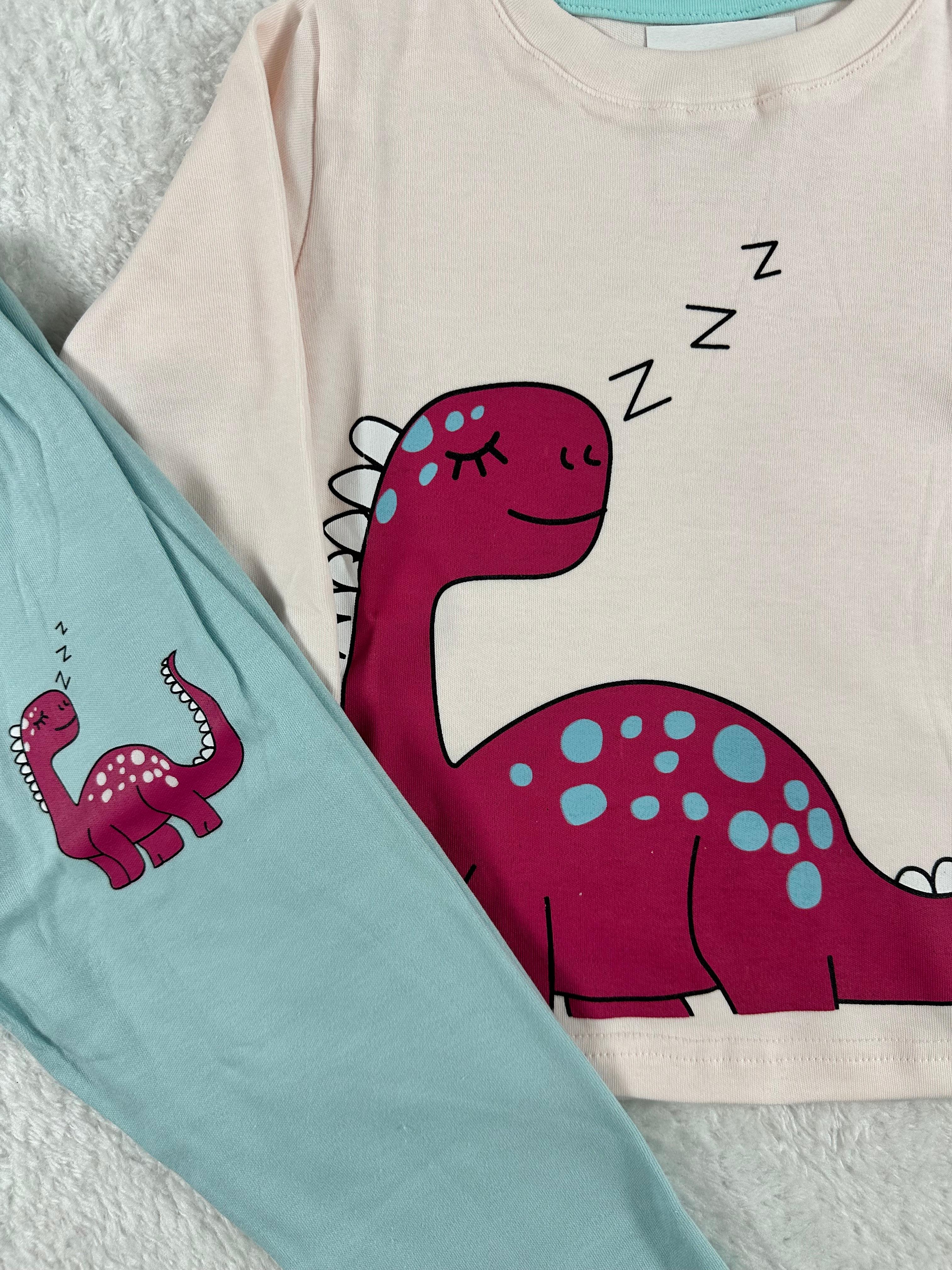 MinyKids Dinozor Desen Kız Çocuk Pijama Takım