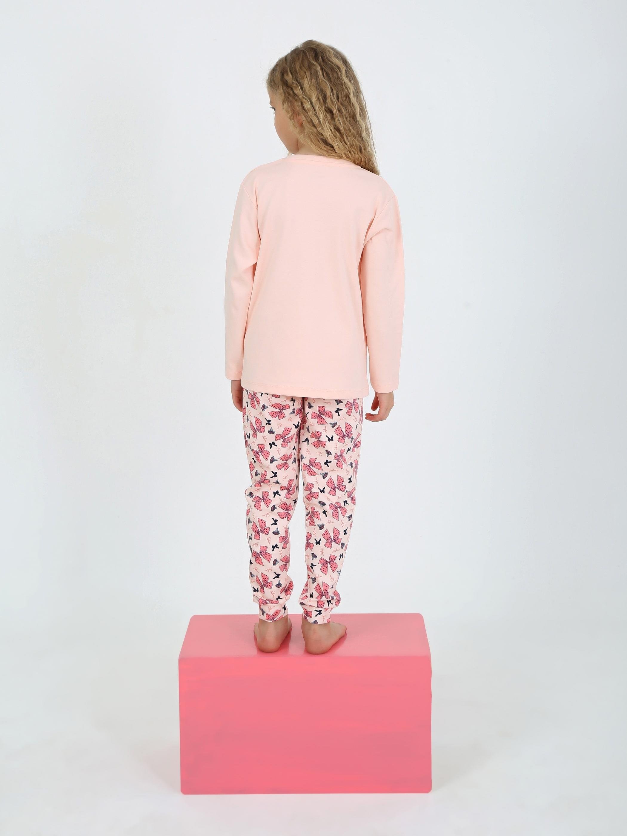 MinyKids Kurdale Desen Somon Kız Çocuk Pijama Takım