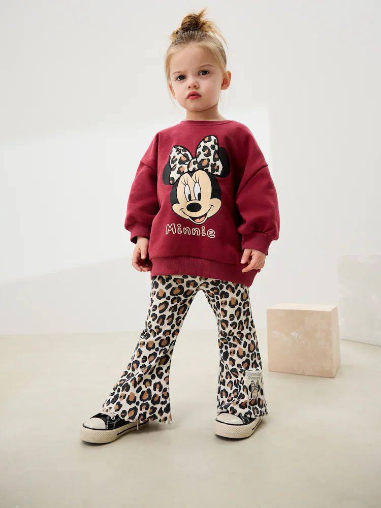 Minnie Mouse Desen Bordo Fitilli Taytlı %100 Pamuk Alt Üst Takım