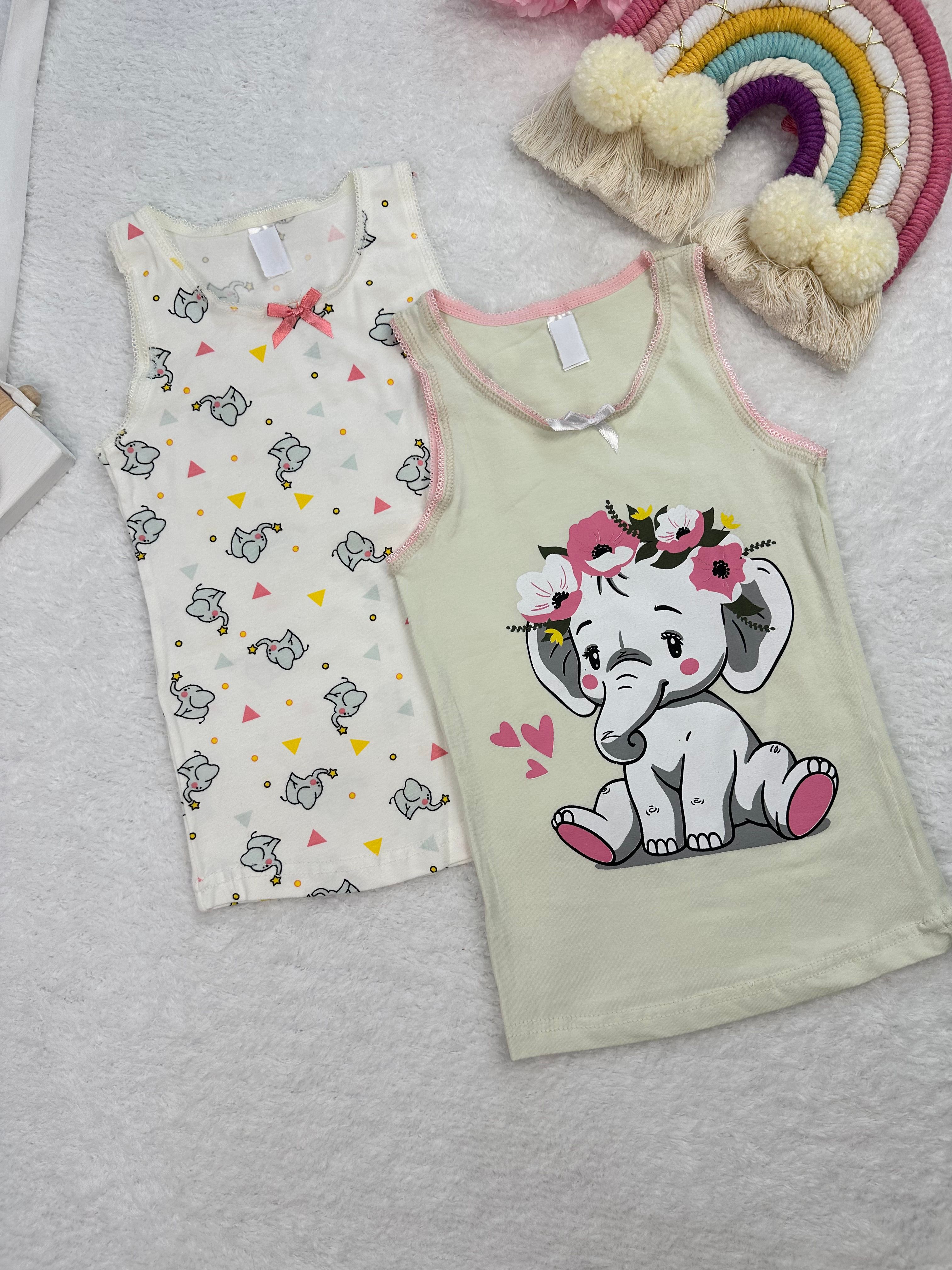 MinyKids Sevimli Fil Desenli 2'li Atlet Set