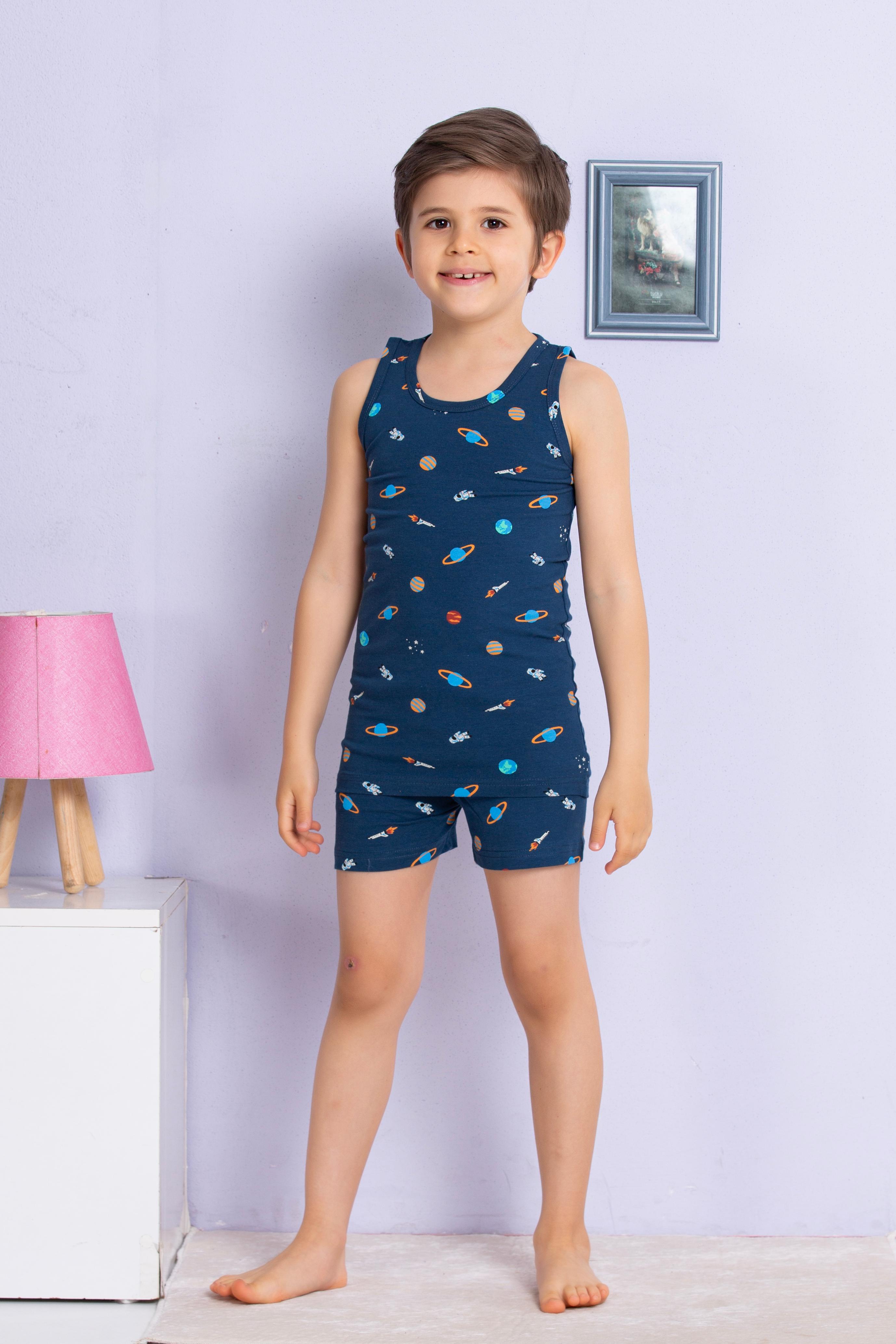 MinyKids Uzay Desenli Atlet Boxer Takım