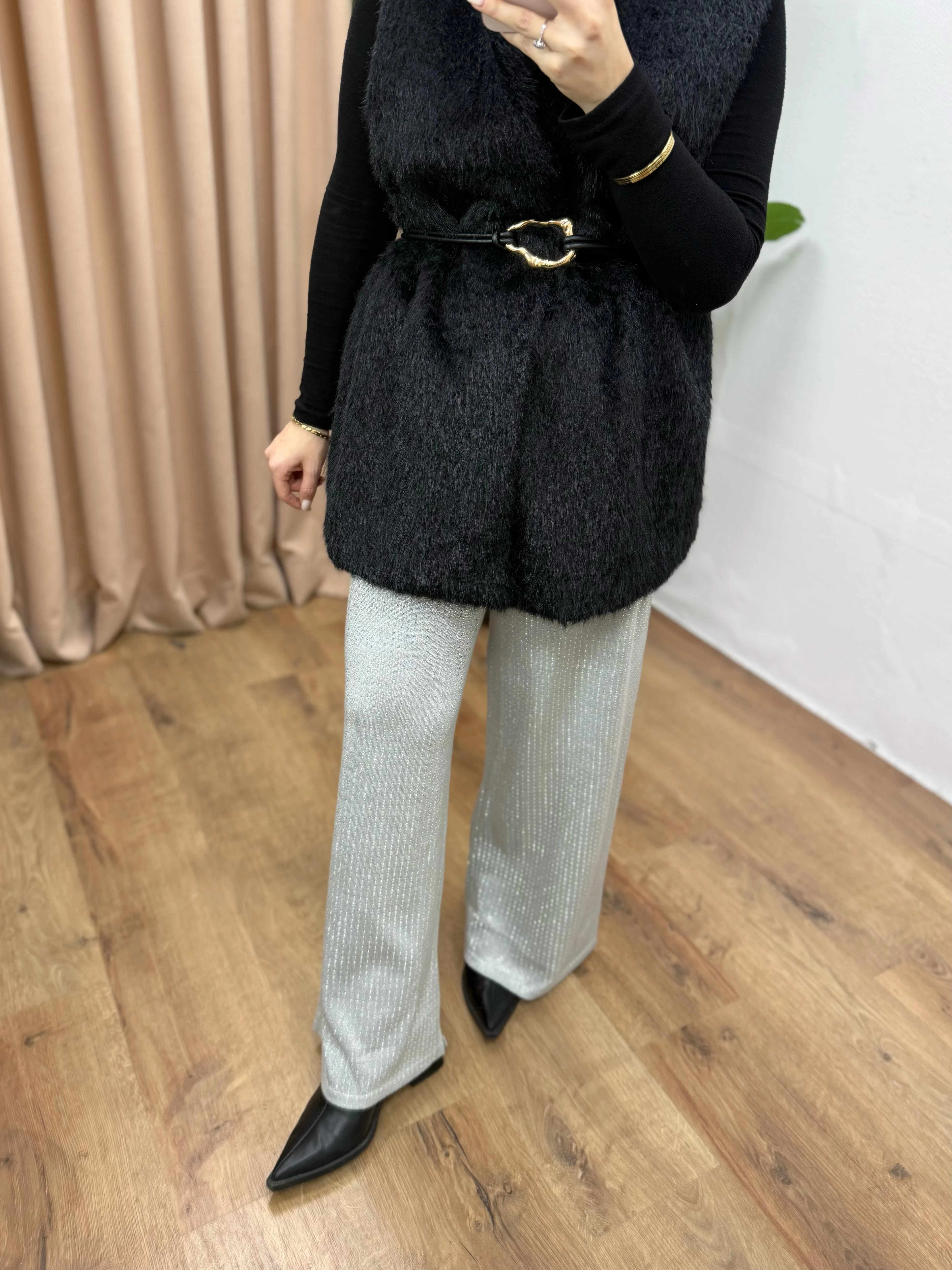 TAŞLI TRİKO PANTOLON / GRİ