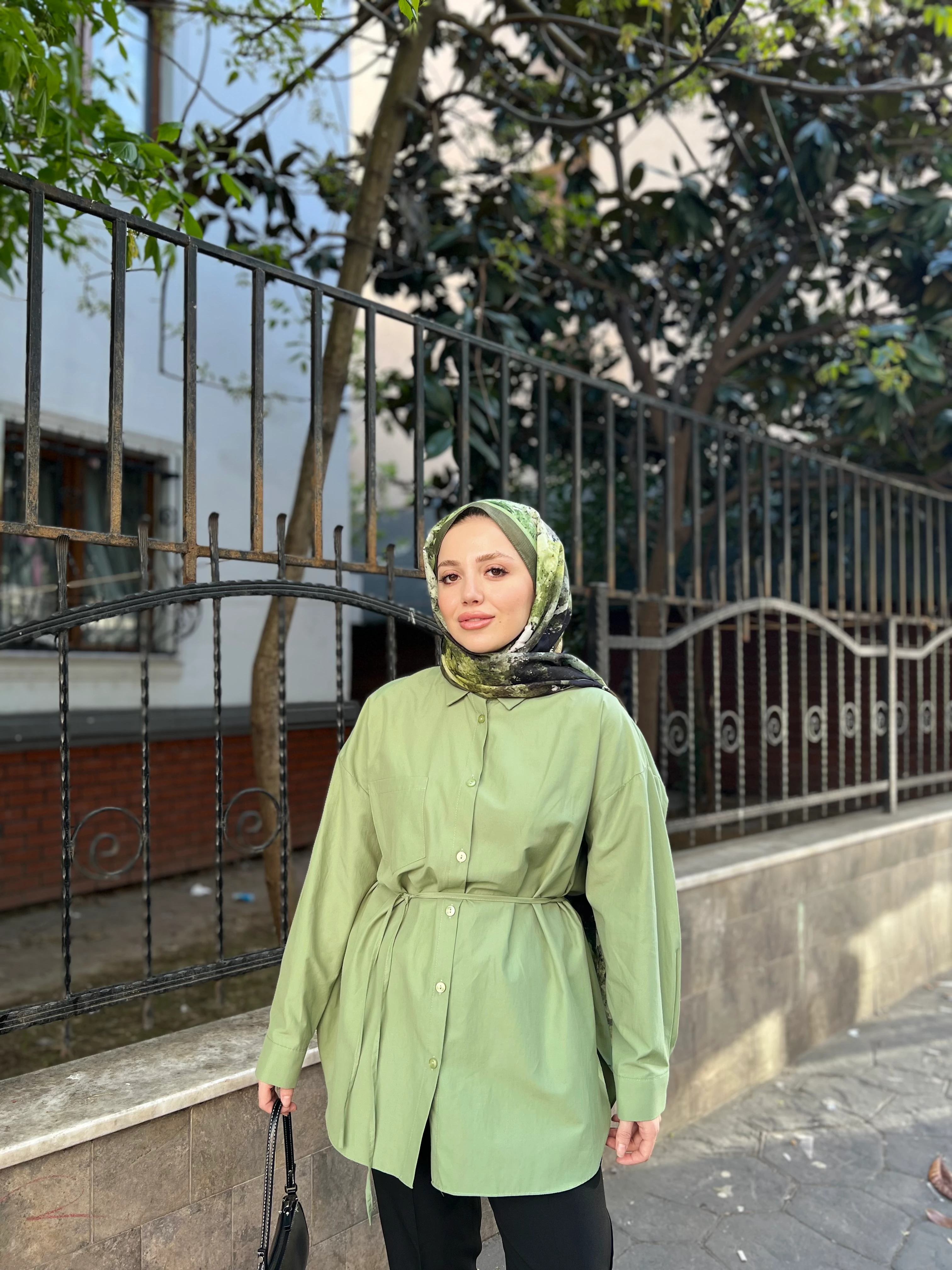 CEP DETAY GÖMLEK / MİNT YEŞİL