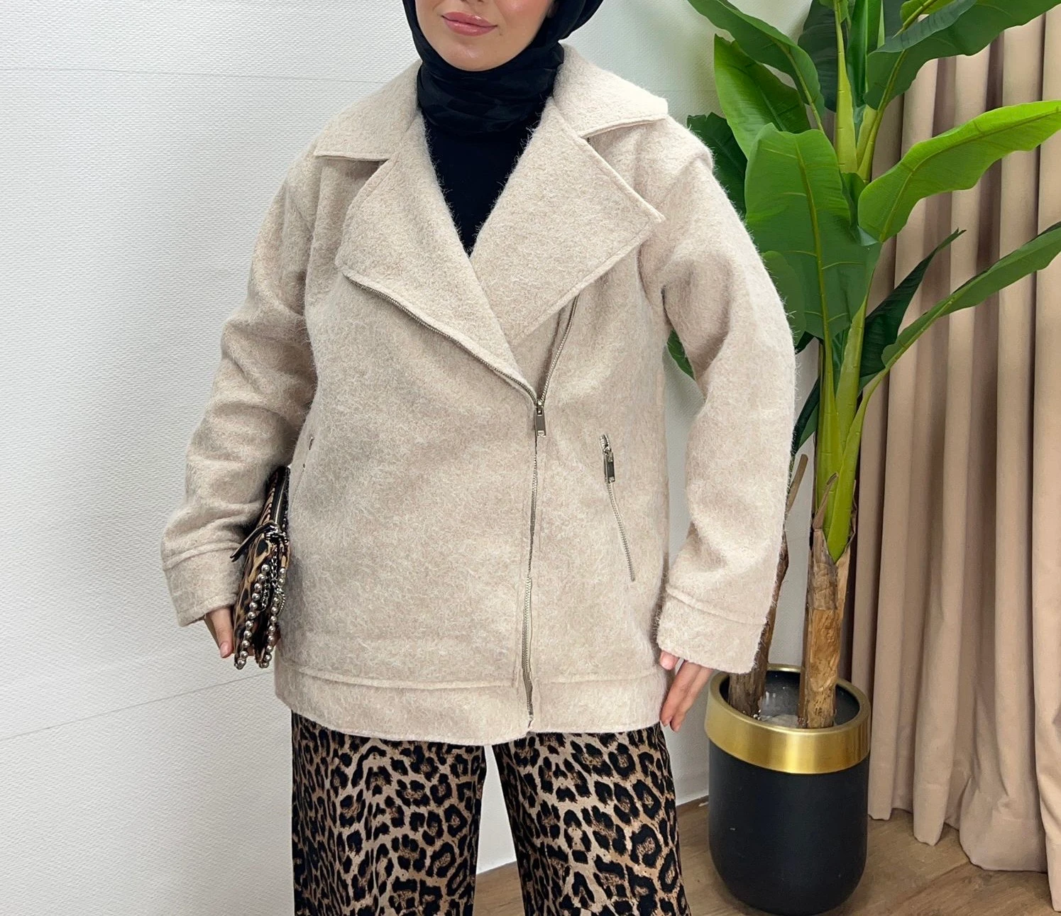 TİFTİKLİ KAŞE CEKET / KREM