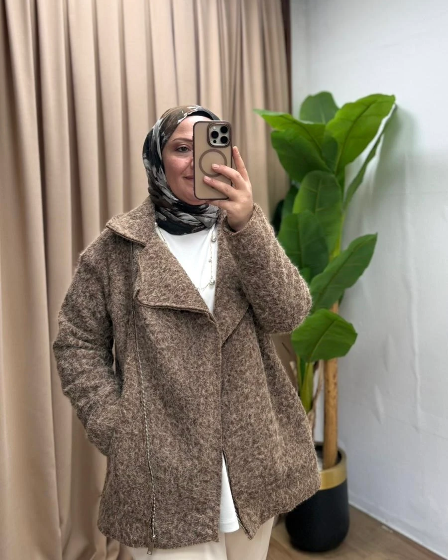 TİFTİKLİ KAŞE CEKET / KAHVE