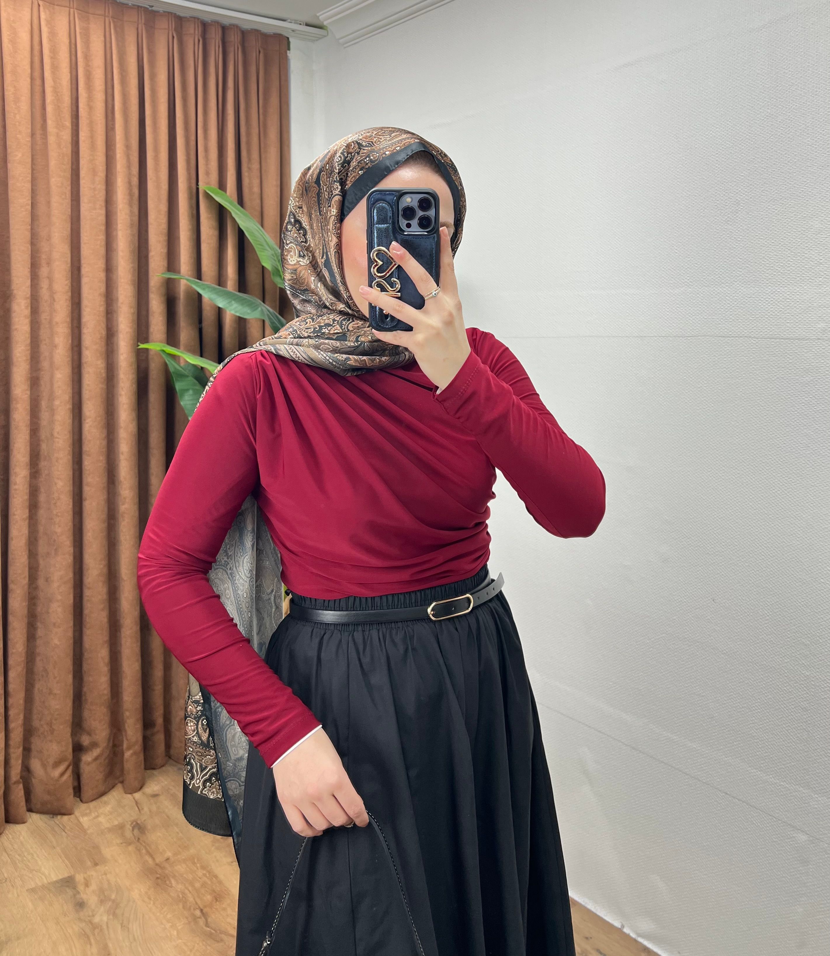 BÜZGÜLÜ BLUZ / BORDO