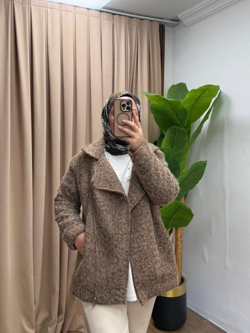 TİFTİKLİ KAŞE CEKET / KAHVE