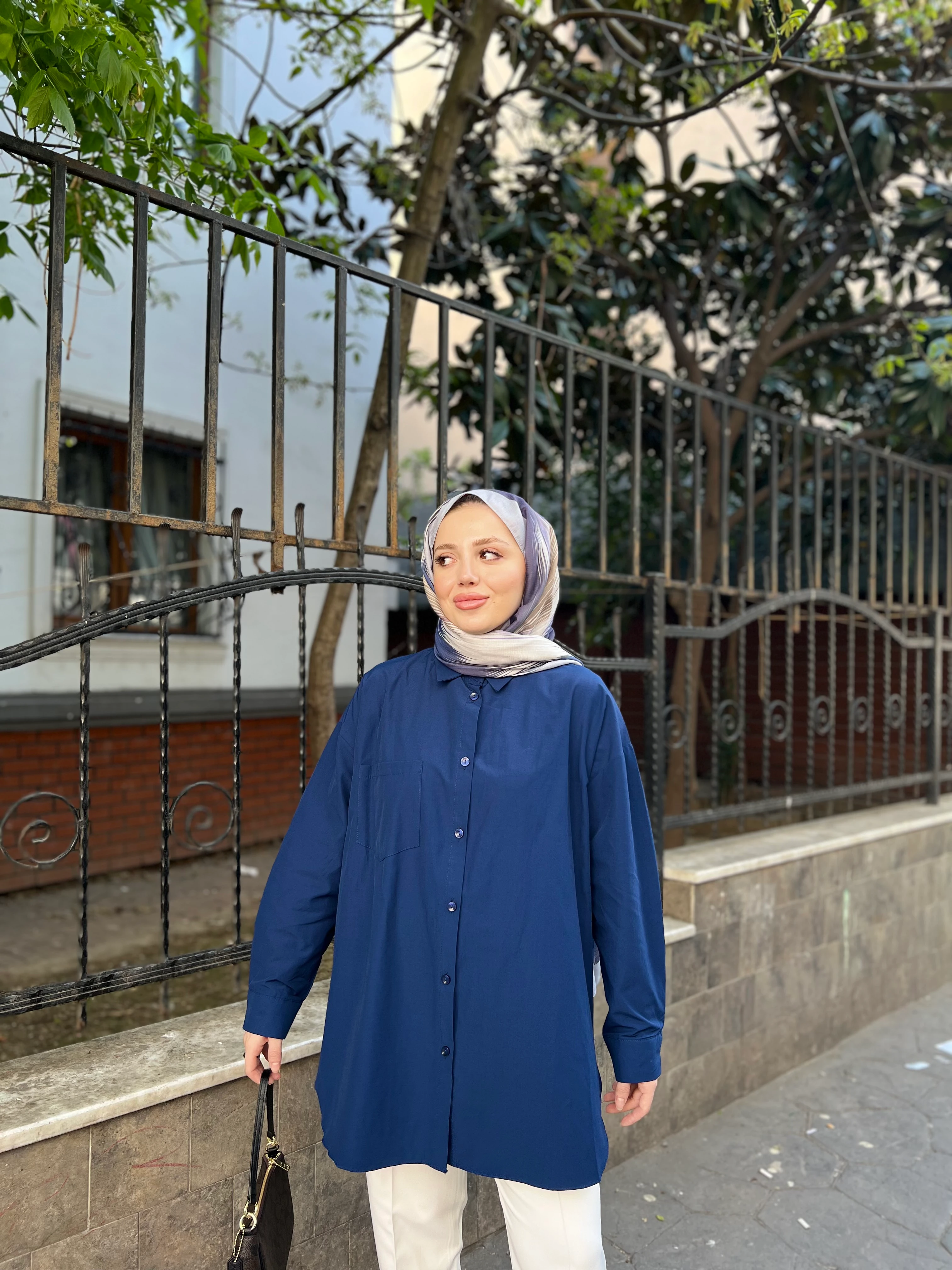 CEP DETAY GÖMLEK / LACİVERT