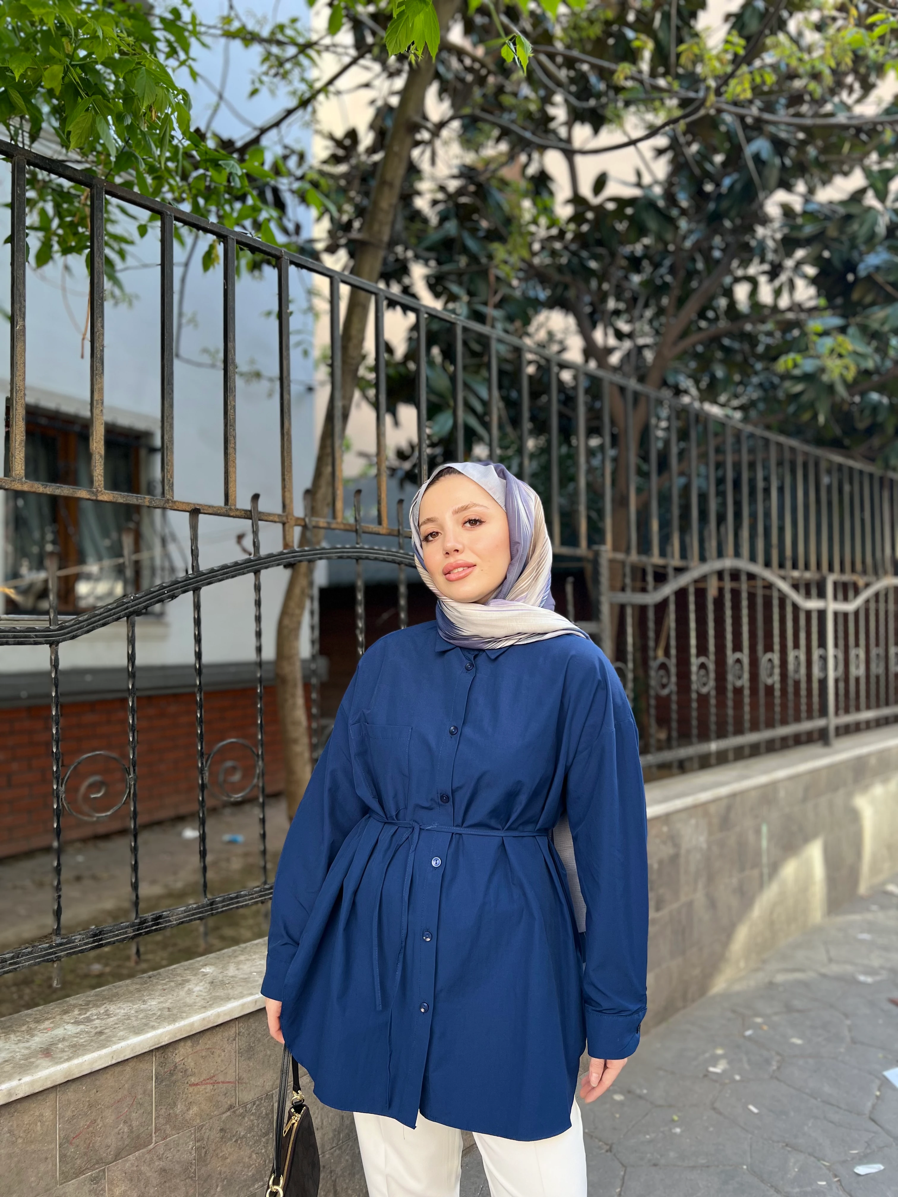 CEP DETAY GÖMLEK / LACİVERT