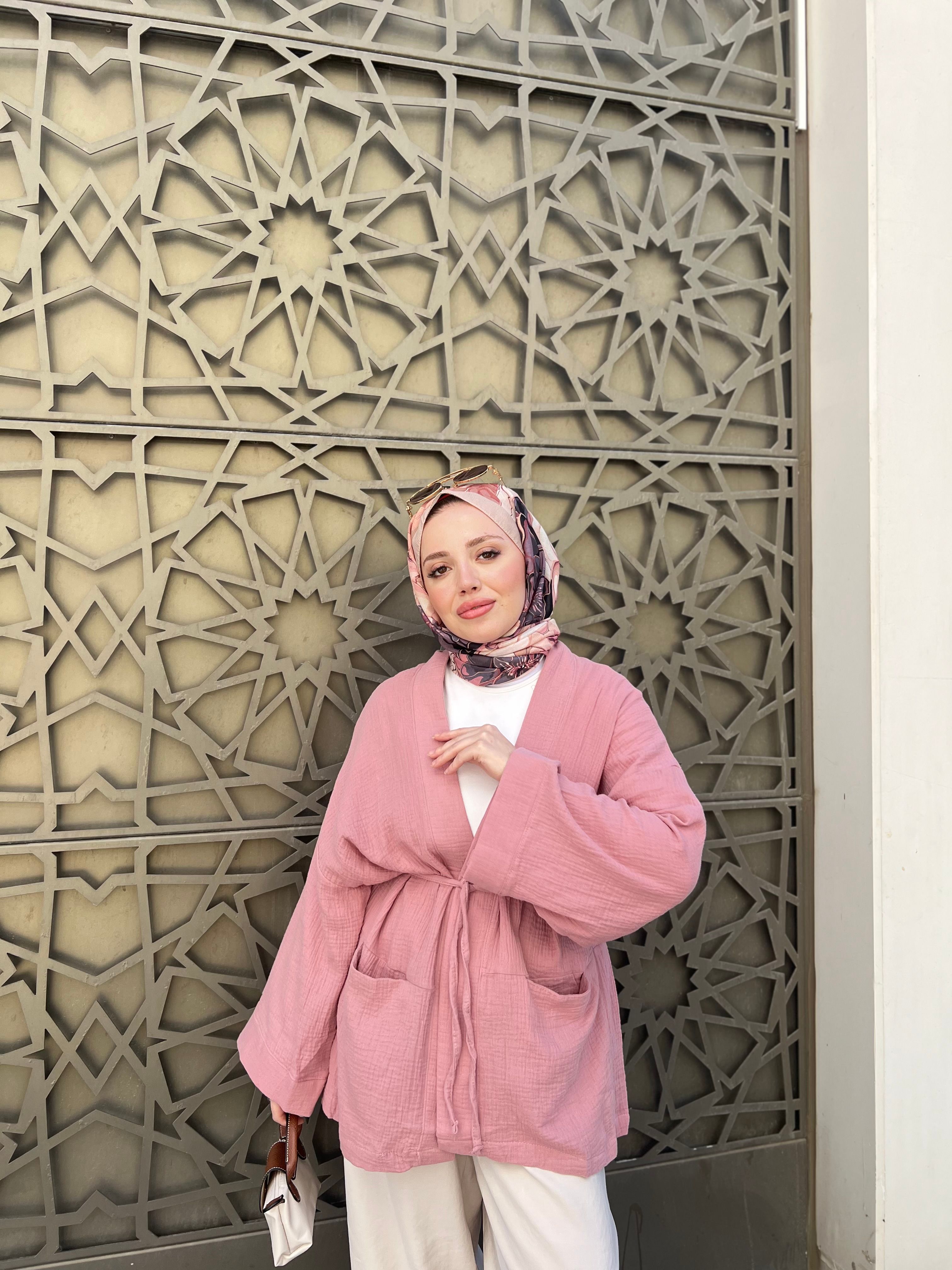 MÜSLİN KİMONO / PEMBE