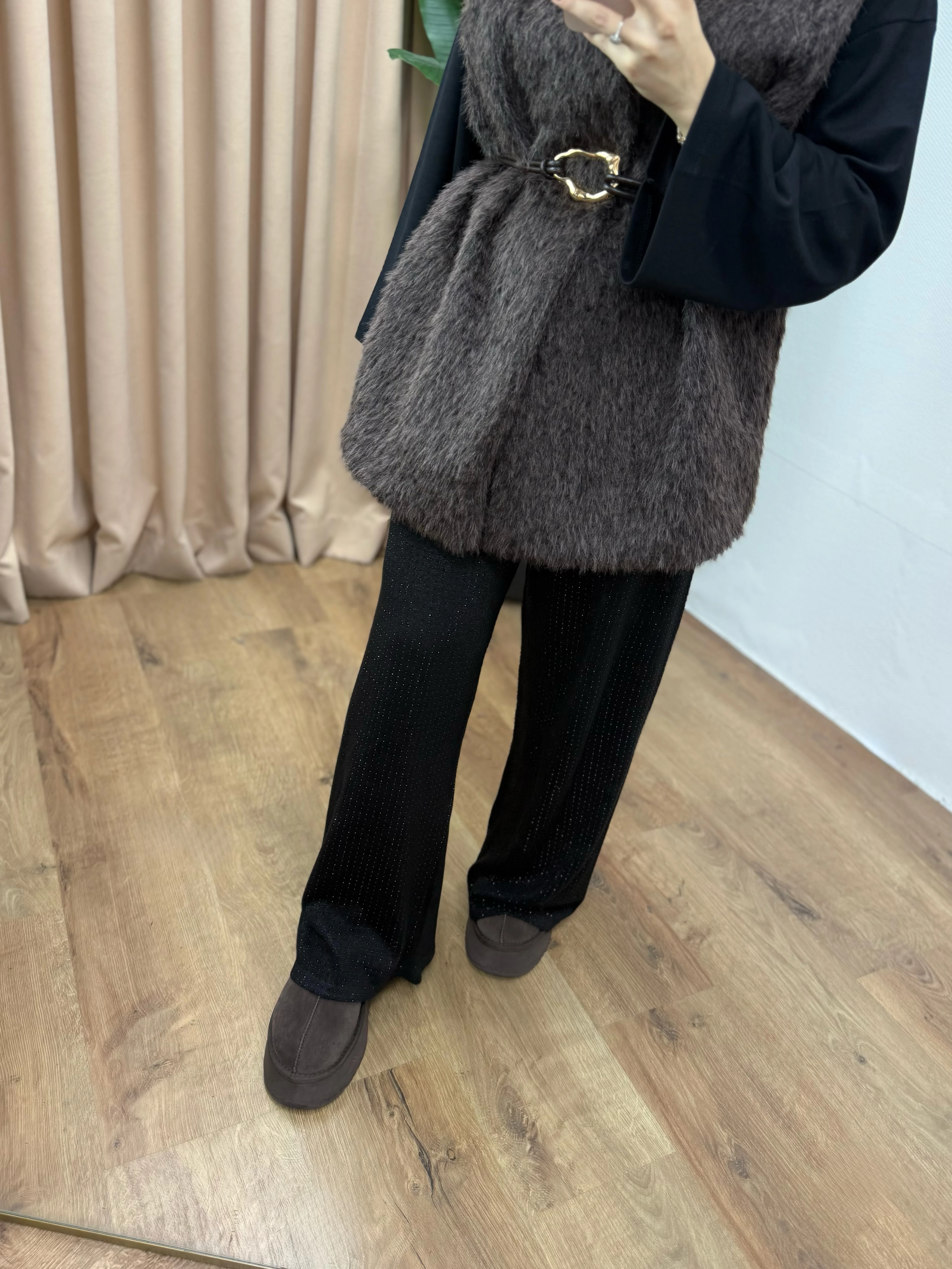 TAŞLI TRİKO PANTOLON / SİYAH