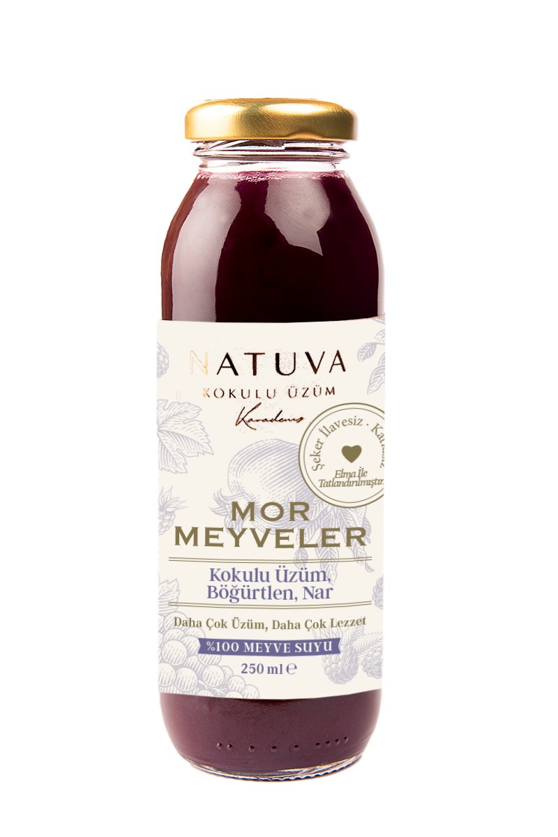 Mor Meyveler % 100 Meyve Suyu 250 ml ( Kokulu Üzüm, Böğürtlen, Nar )