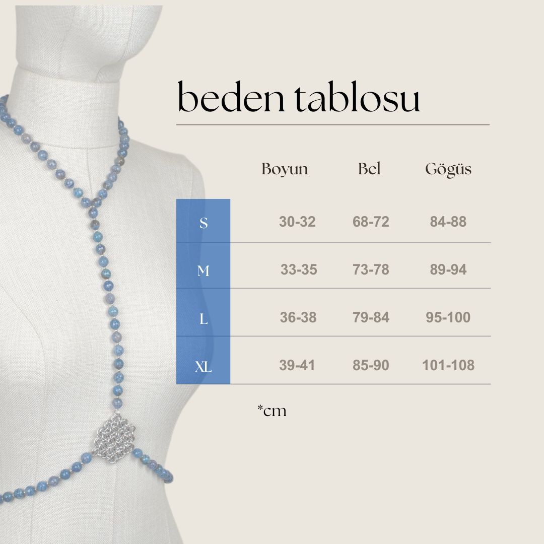 Body Chain Necklace with Agate Stones and Handwoven Chainmail