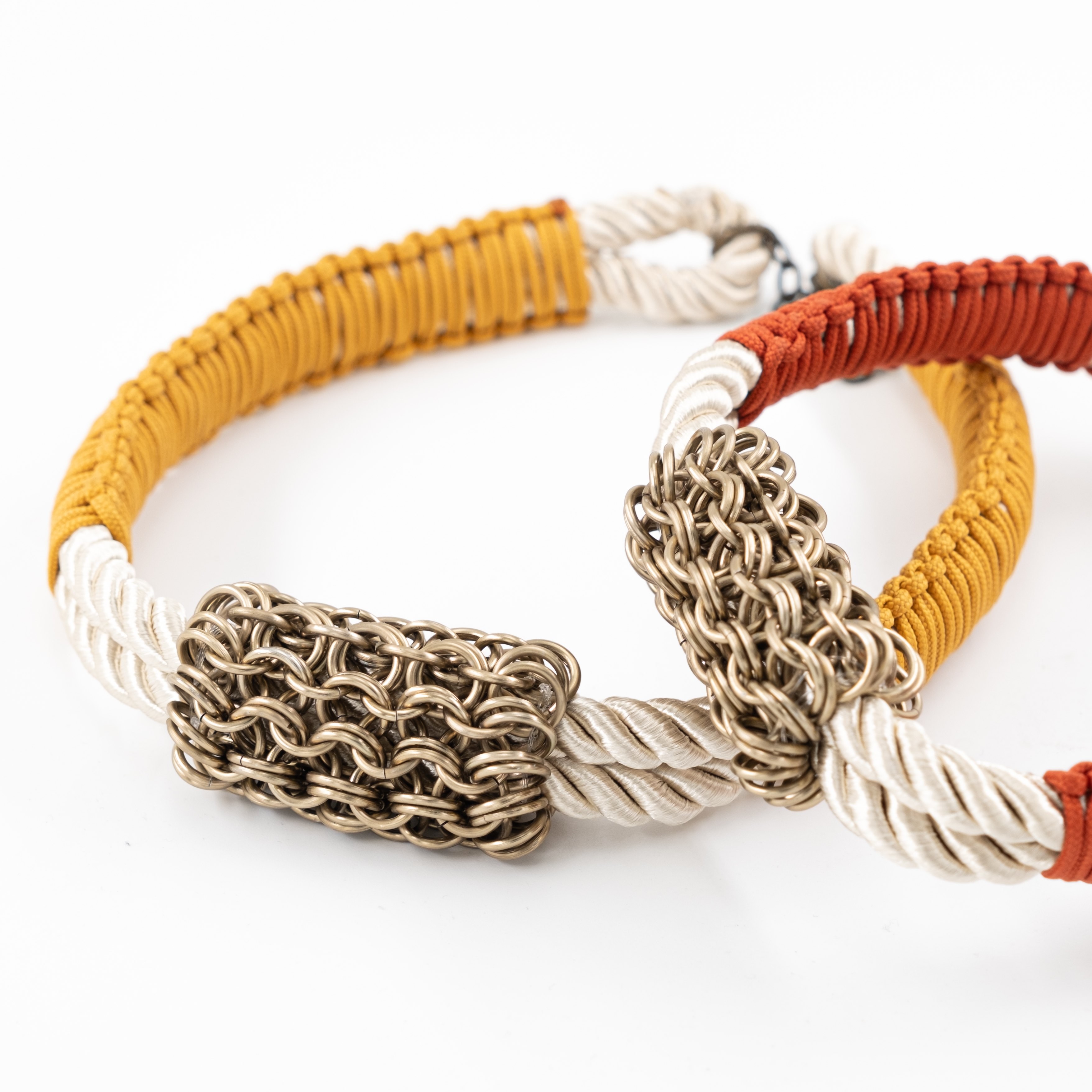 Macrame Choker with Chainmail Detail – Handwoven Statement Necklace