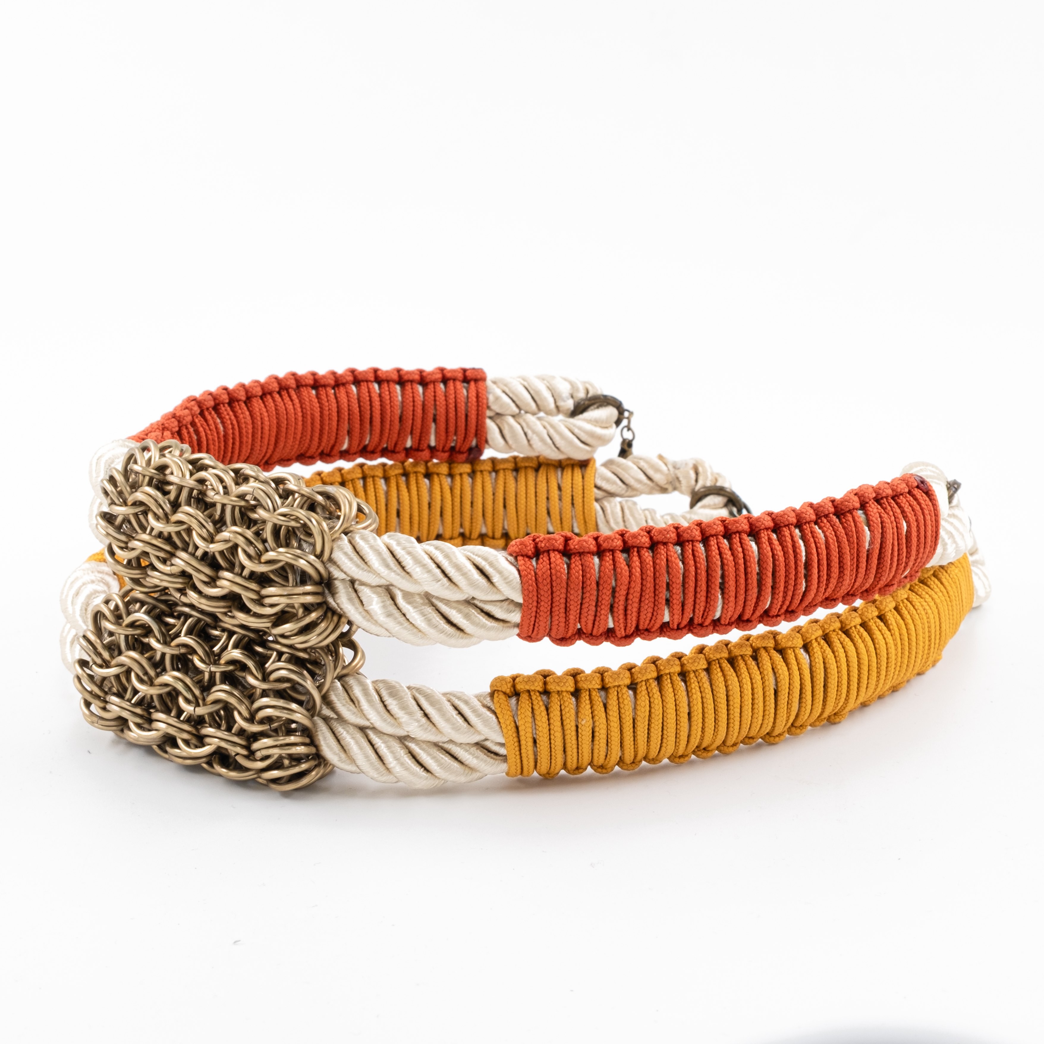 Macrame Choker with Chainmail Detail – Handwoven Statement Necklace