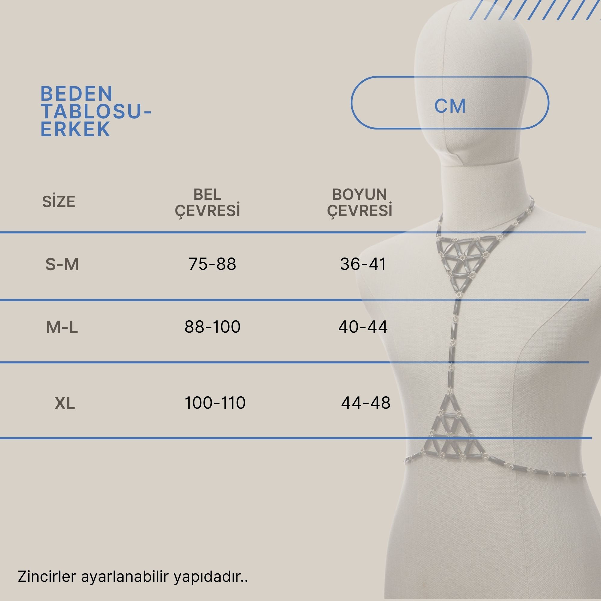 Akrilik Kristal Modüler Vücut Takısı