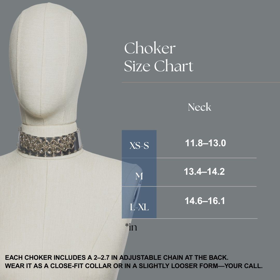 Pleksi & Zincir Zırh Detaylı Choker Kolye