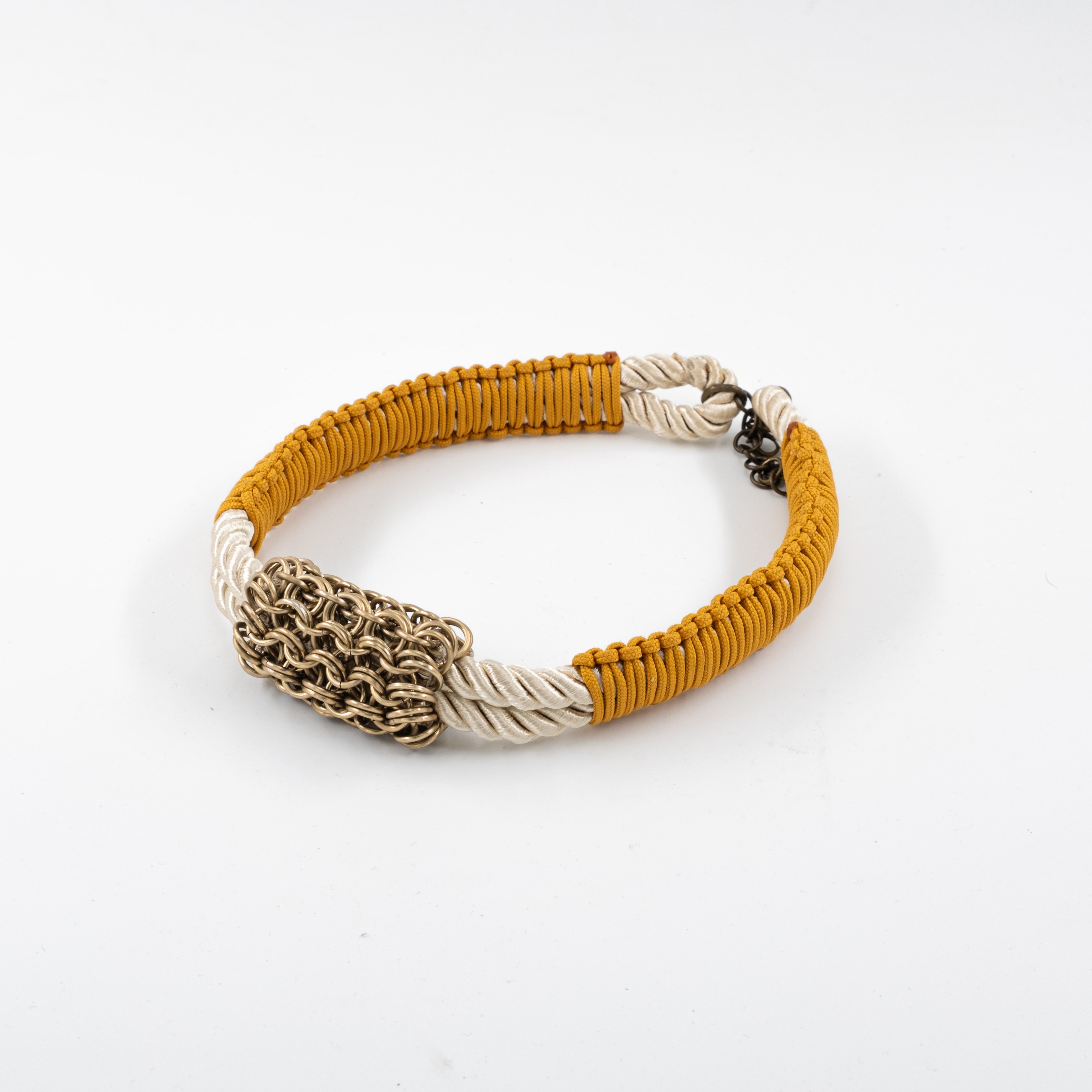 Macrame Choker with Chainmail Detail – Handwoven Statement Necklace
