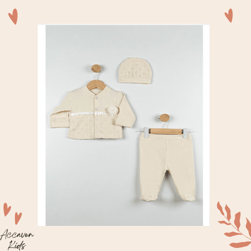 ENSEMBLE FLEURI 3 PIECES NAISSANCE-BAPTEME image