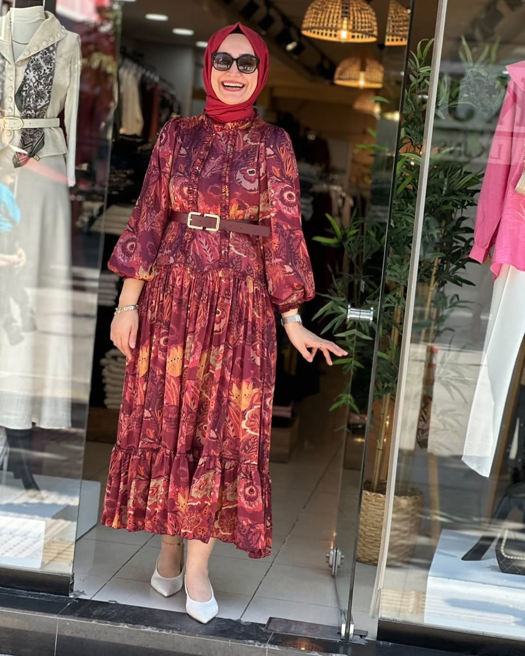 ROBE PREMIUM FLEURI AVEC CEINTURE