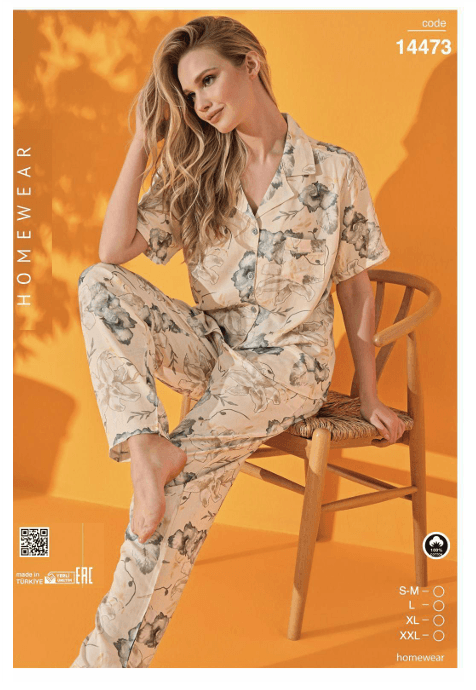 Ensemble Pyjama Chemise demi-Manche