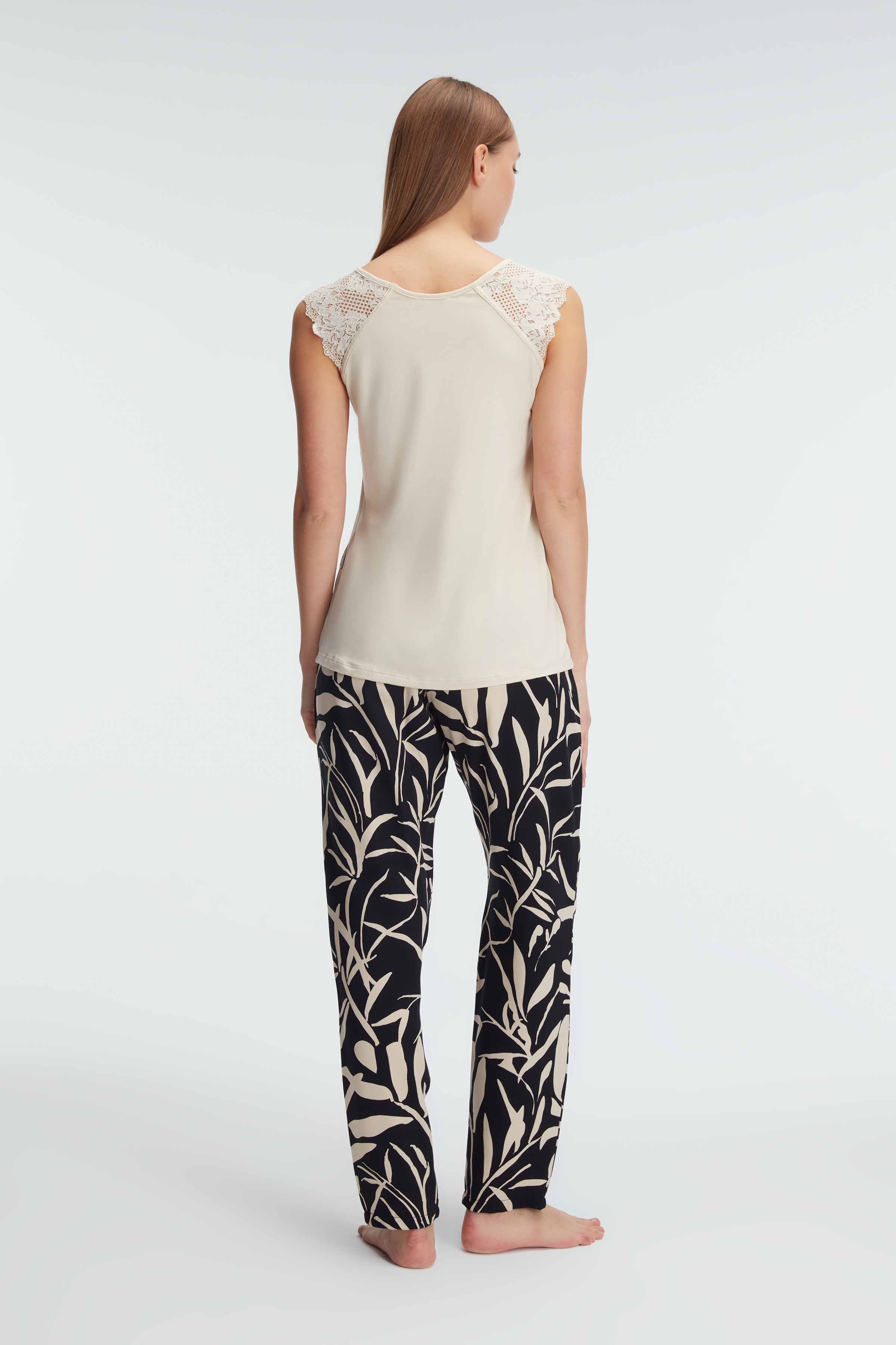 Ensemble Pyjama Sans Manches, Col Rond,