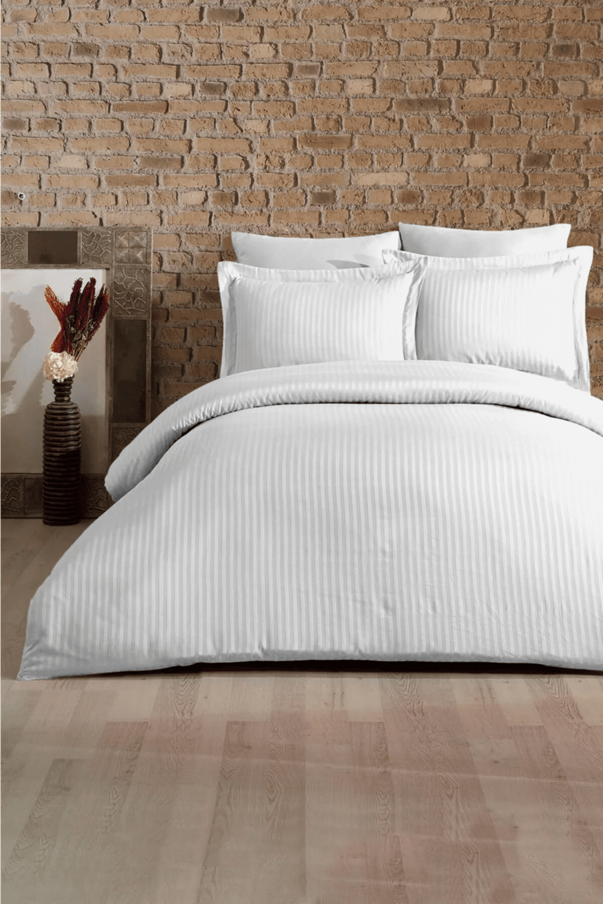 Parure de Lit Double SATIN DE COTON - BLANC image