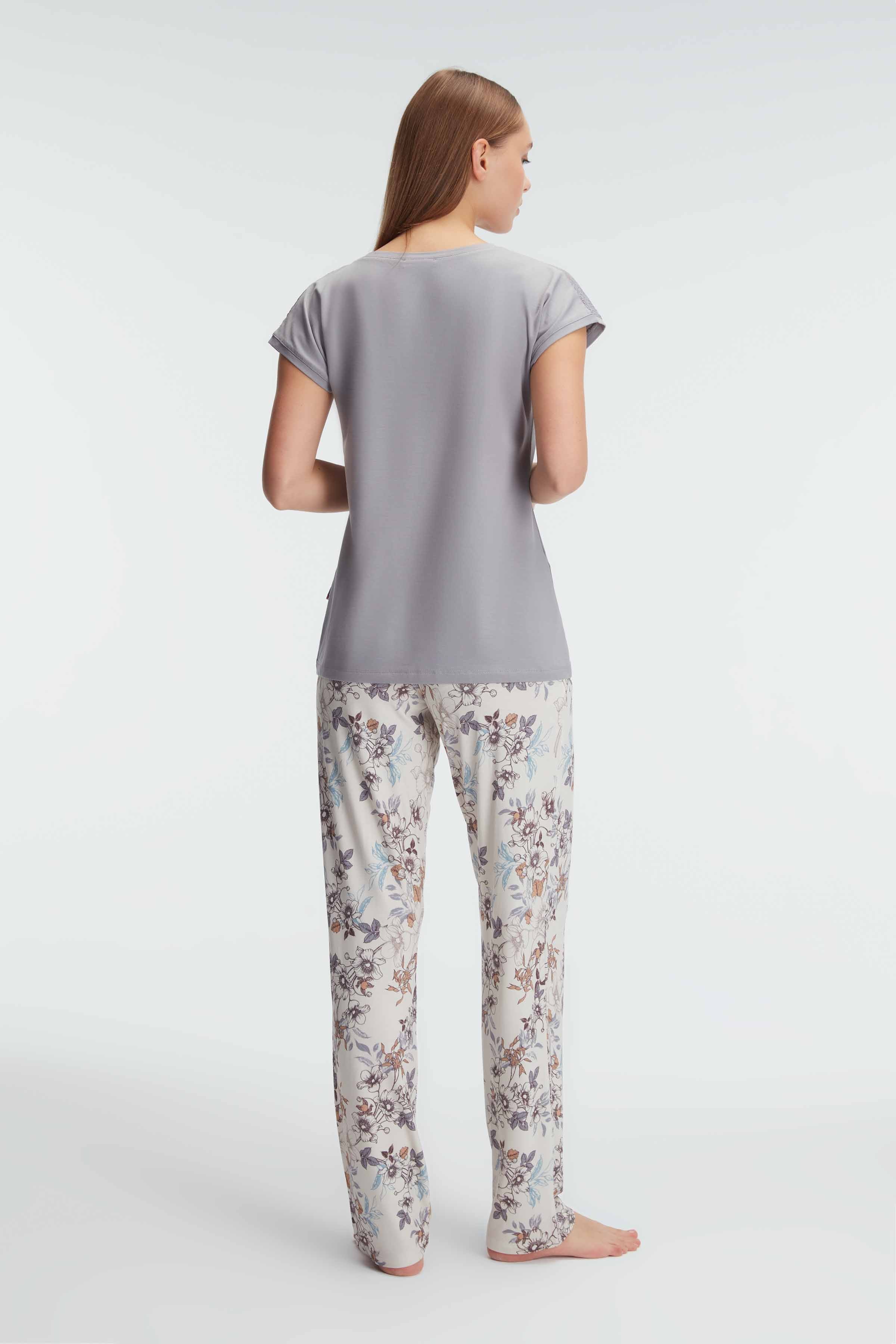 Ensemble Pyjama  à Manches Courtes, Bambou avec Motifs Floraux