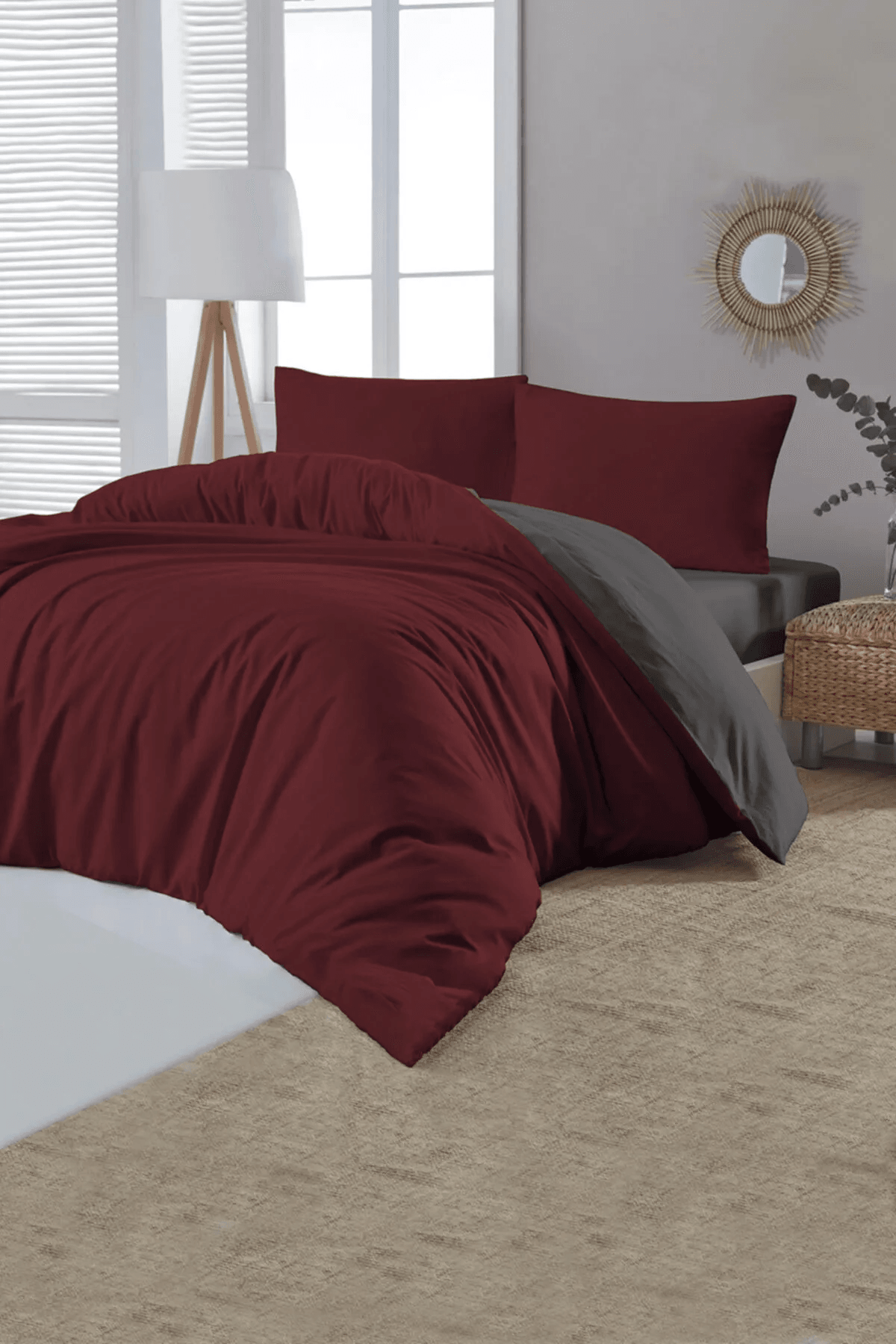 Parure de Lit Double Polycoton DOUCEUR D'AZUR   Housse - Drap - 4 Taies d'oreiller image