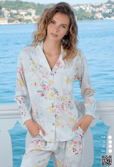 Ensemble Pyjama Chemise avec Manche
