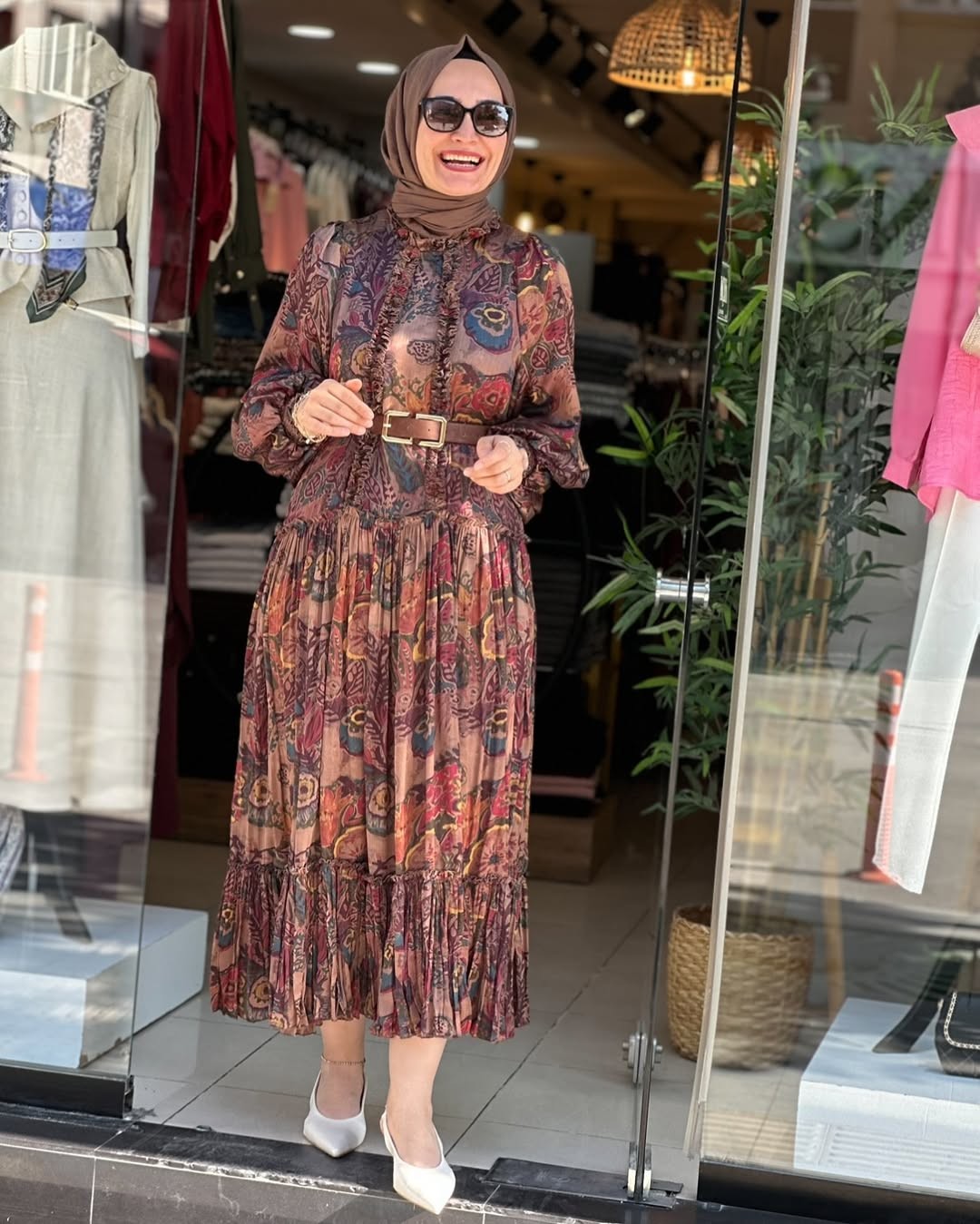 ROBE PREMIUM FLEURI AVEC CEINTURE