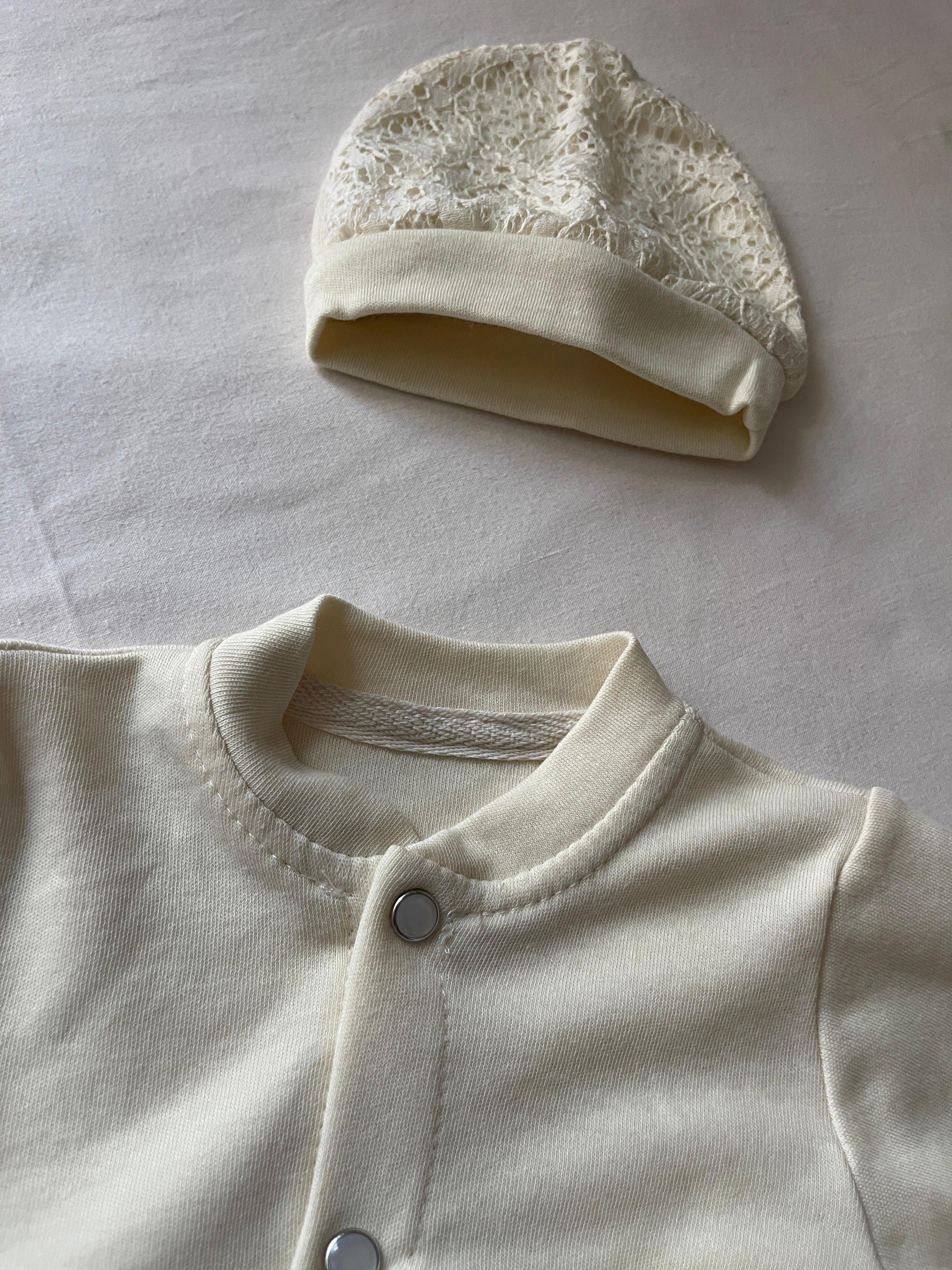 ENSEMBLE FLEURI 3 PIECES NAISSANCE-BAPTEME